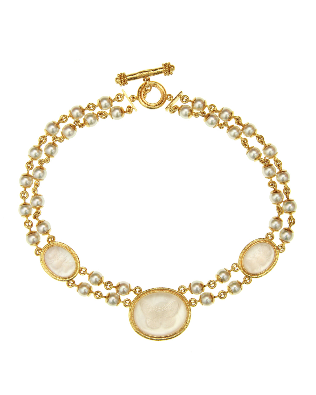 Rock Crystal and Pearl Necklace