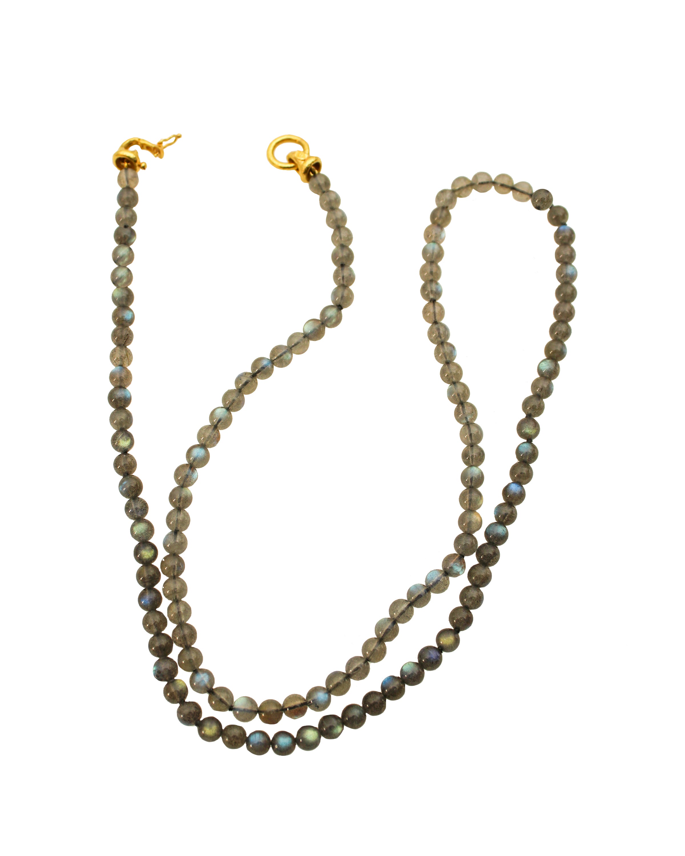 BIO wear ネックレス PADLOCK BEADS NECKLACE Labradorite Bead Necklace & 'Serena' Clasp - 31