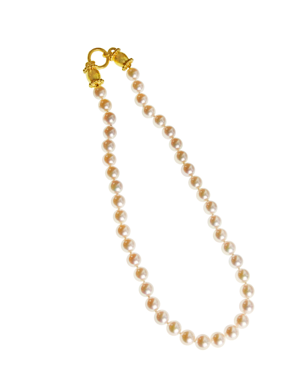 Akoya Pearl Necklace with 'Lucrezia' Clasp - 17"
