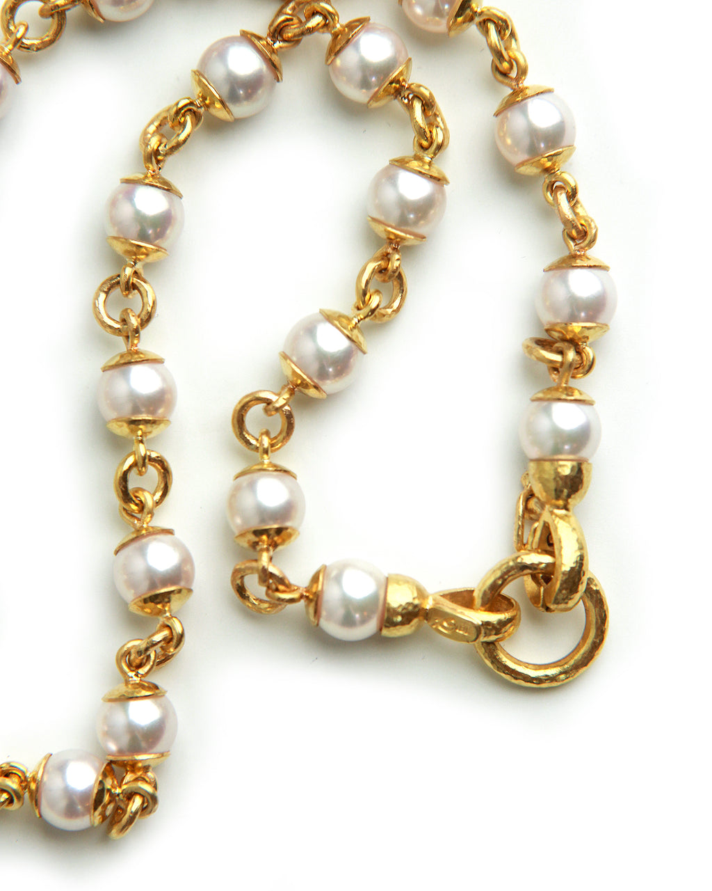 Akoya Pearl and Gold Link Necklace