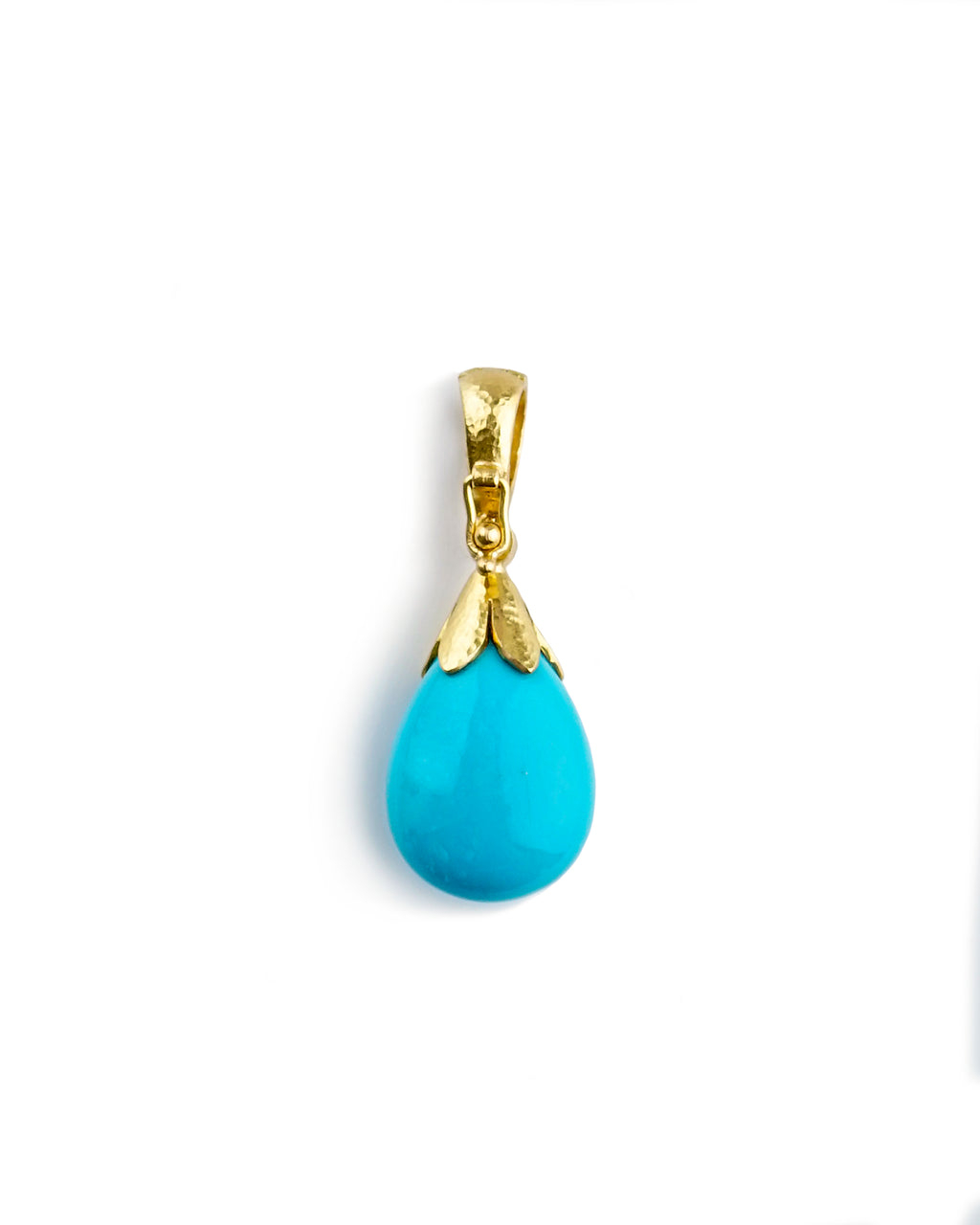 Turquoise and Diamond Drop Pendant