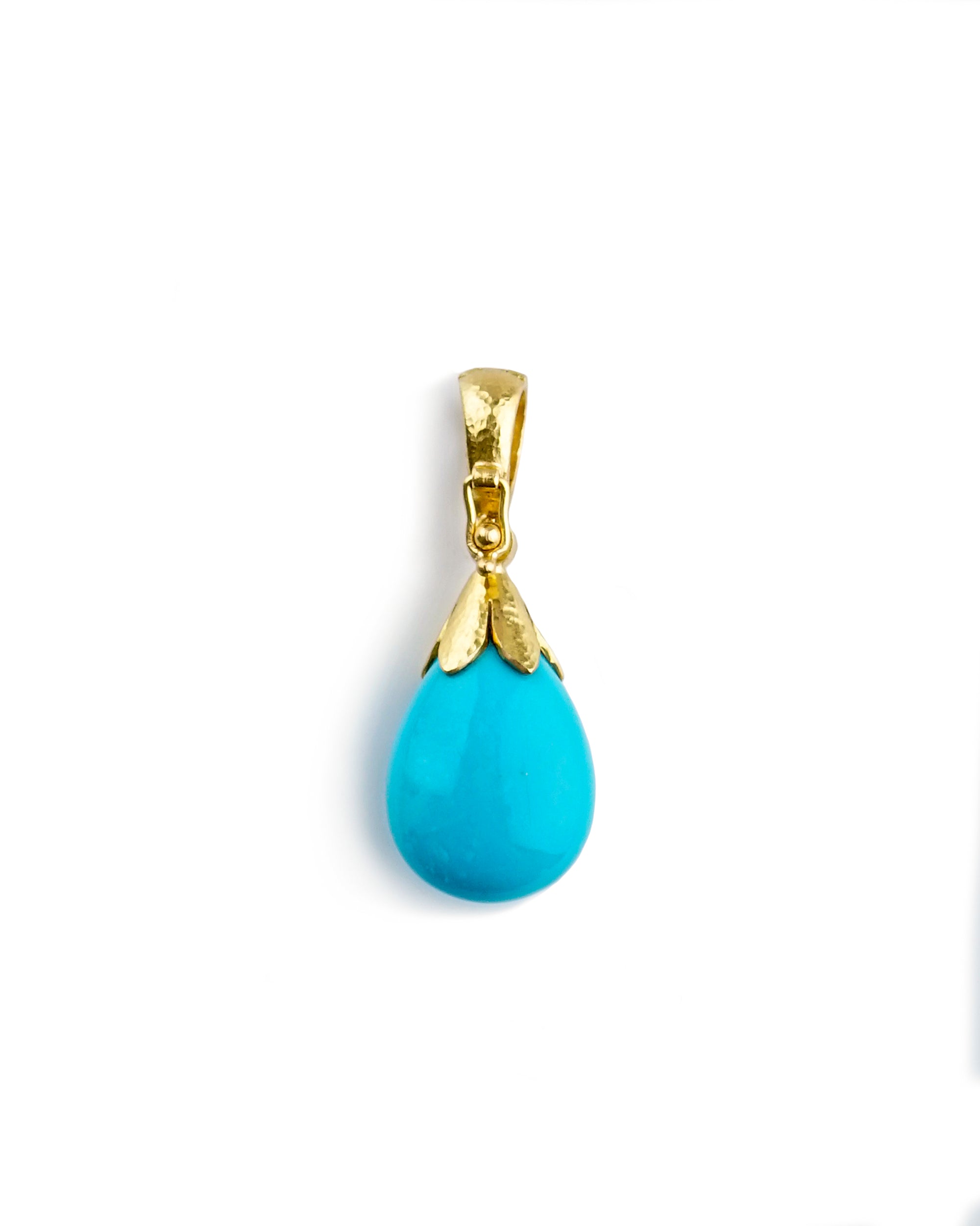 Turquoise and Diamond Drop Pendant