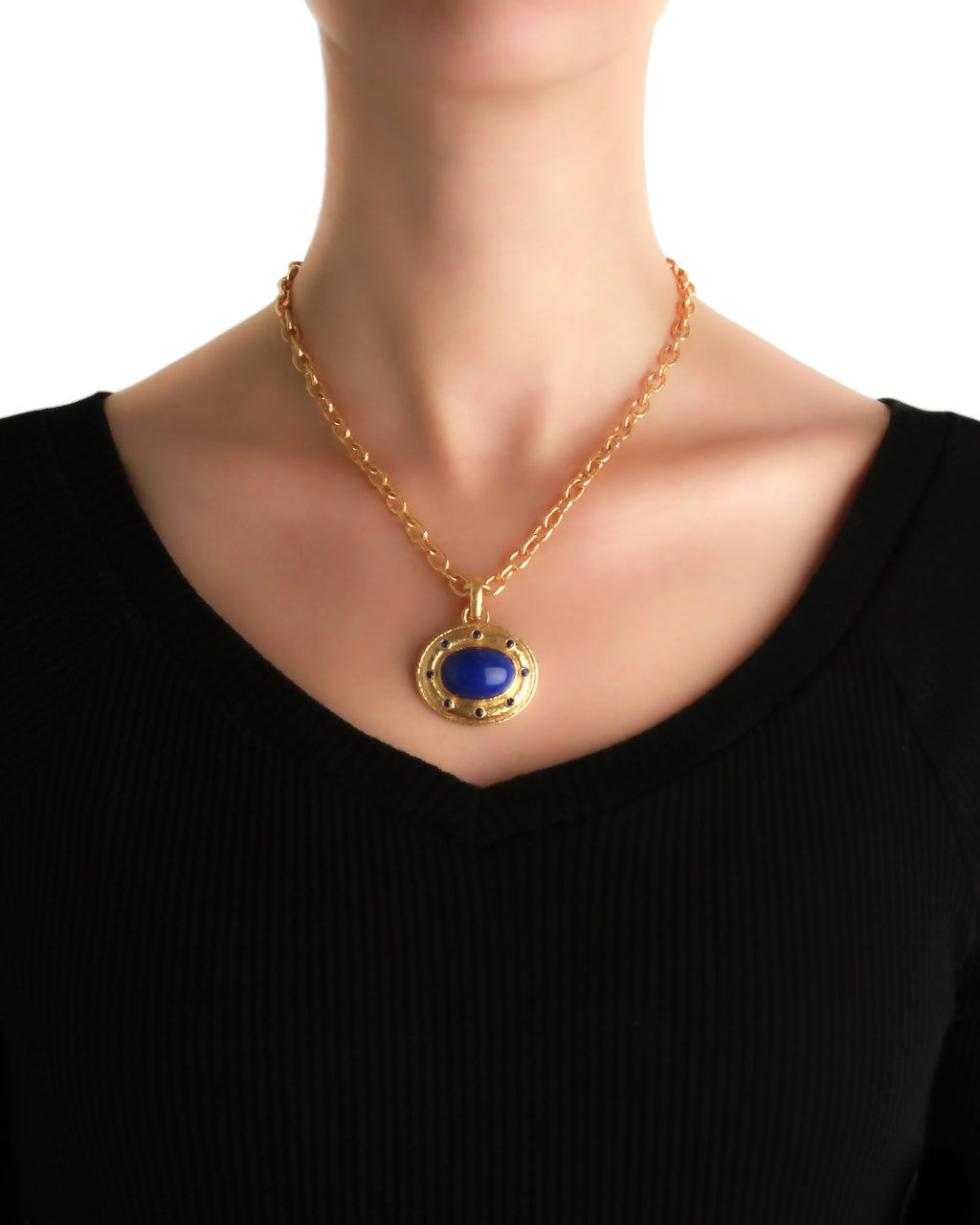 Lapis and Blue Sapphire Pendant
