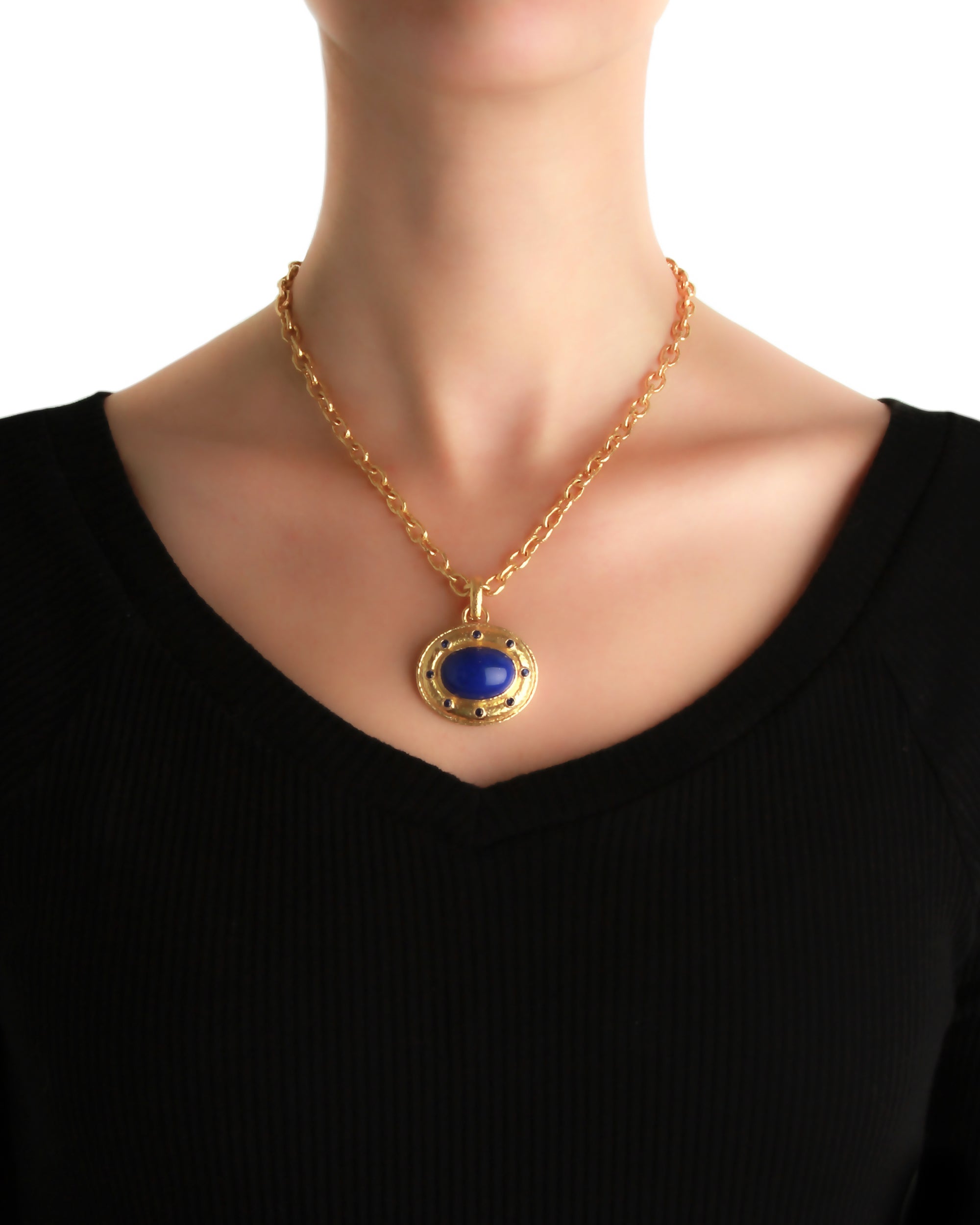 Lapis and Blue Sapphire Pendant
