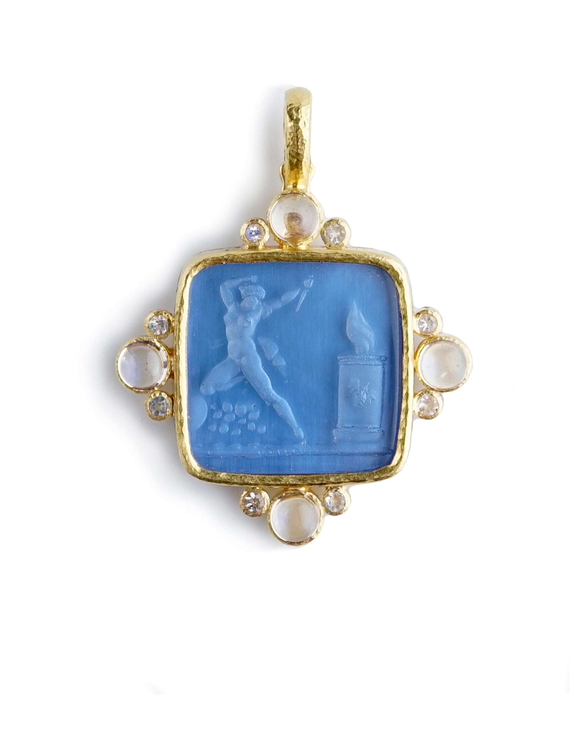 Cerulean 'Goddess at Altar' Pendant