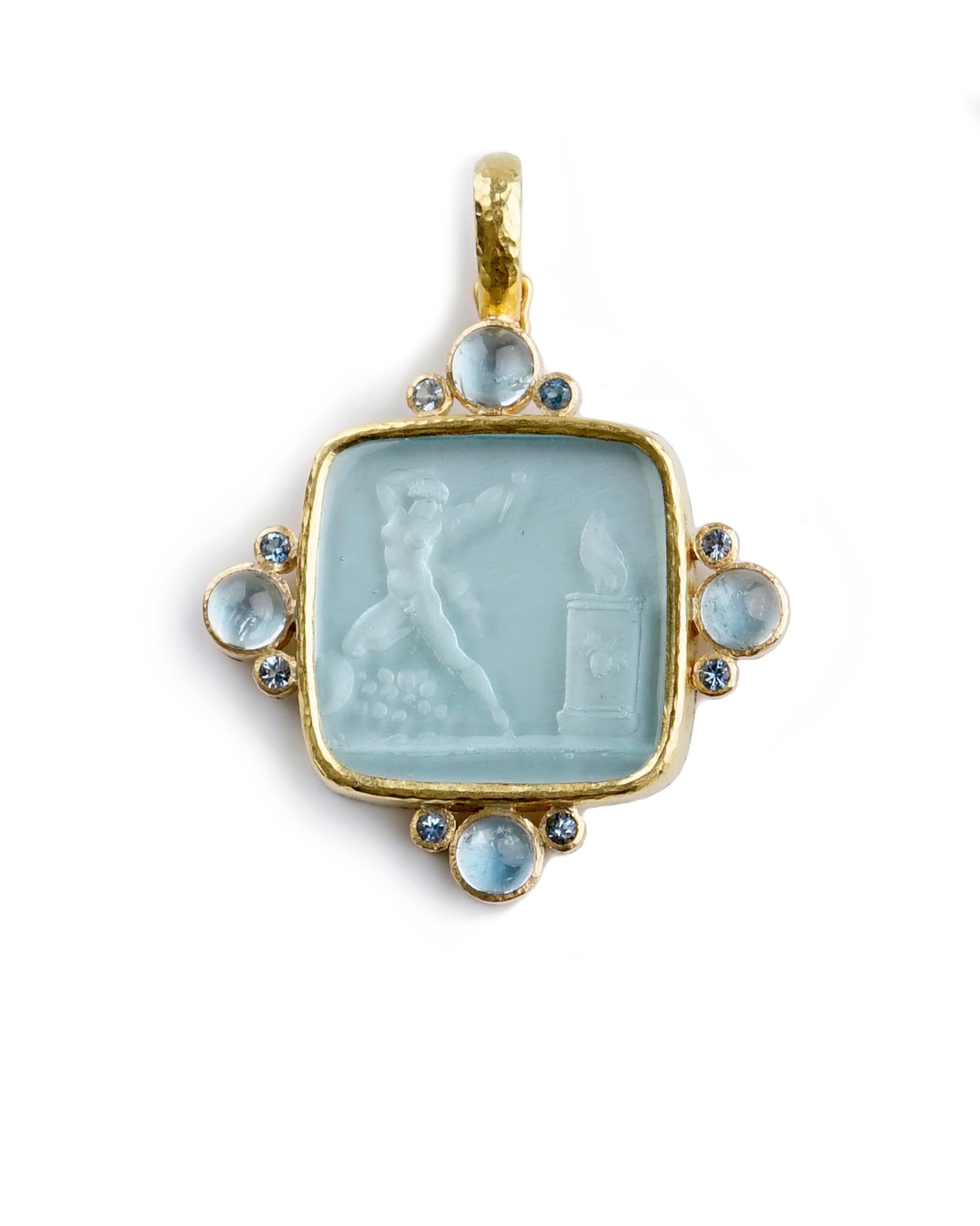 Light Aqua 'Goddess at Altar' Pendant