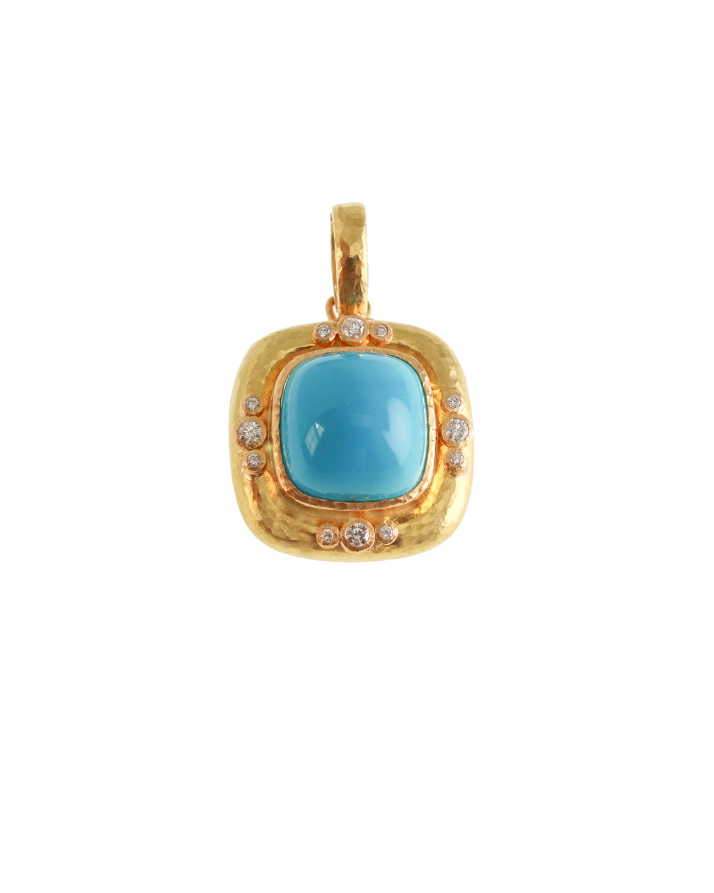 Sleeping Beauty Turquoise and Diamond Pendant