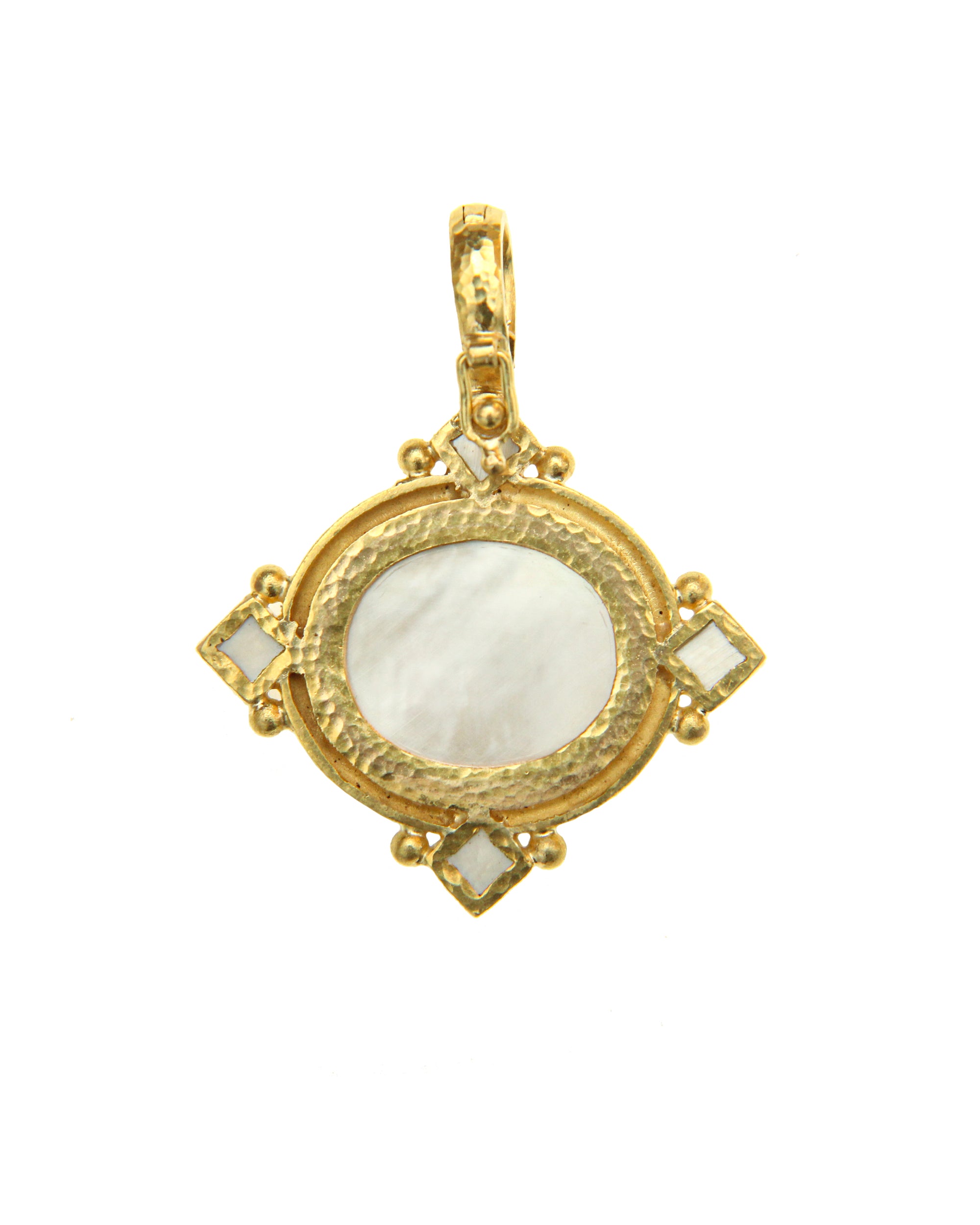 Cerulean 'Cabochon Goddess with Chariot' Pendant