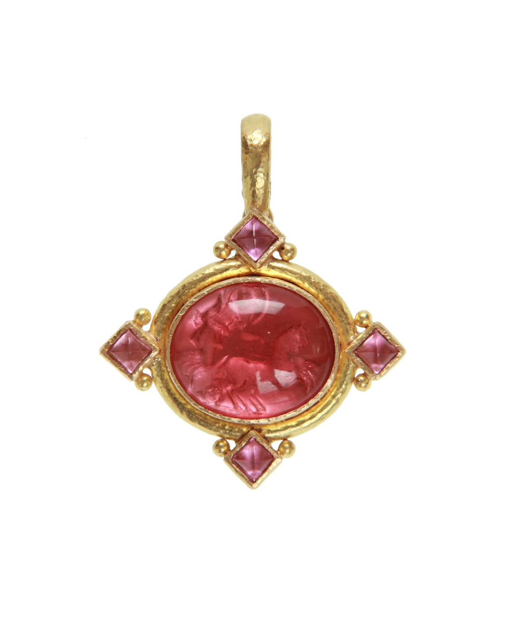 Pink 'Goddess with Chariot' Pendant