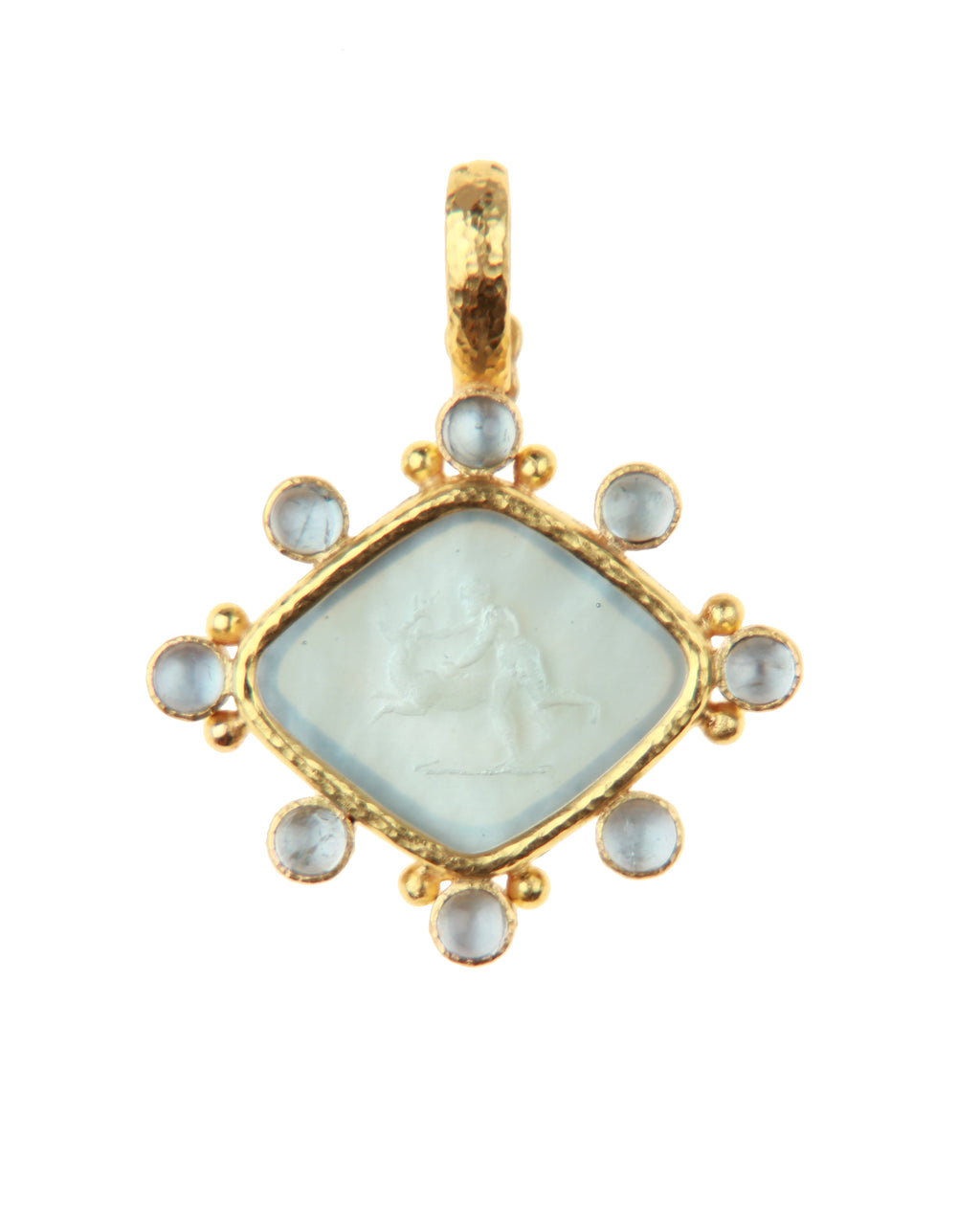 Light Aqua 'Rombo God and Deer' Pendant