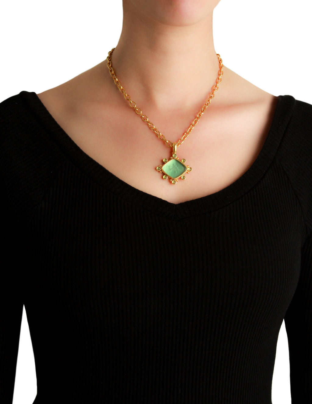 Cerulean 'Rombo God and Deer' Pendant