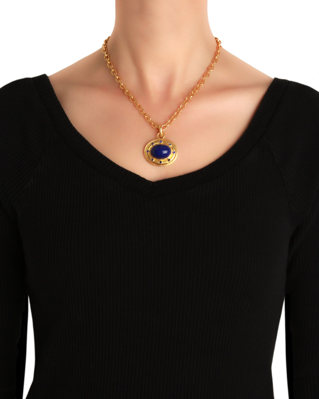 Lapis and Blue Sapphire Pendant