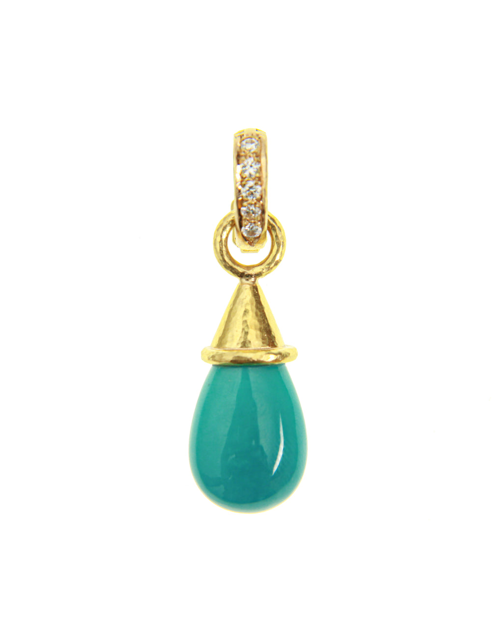 Sleeping Beauty Turquoise and Diamond Pendant
