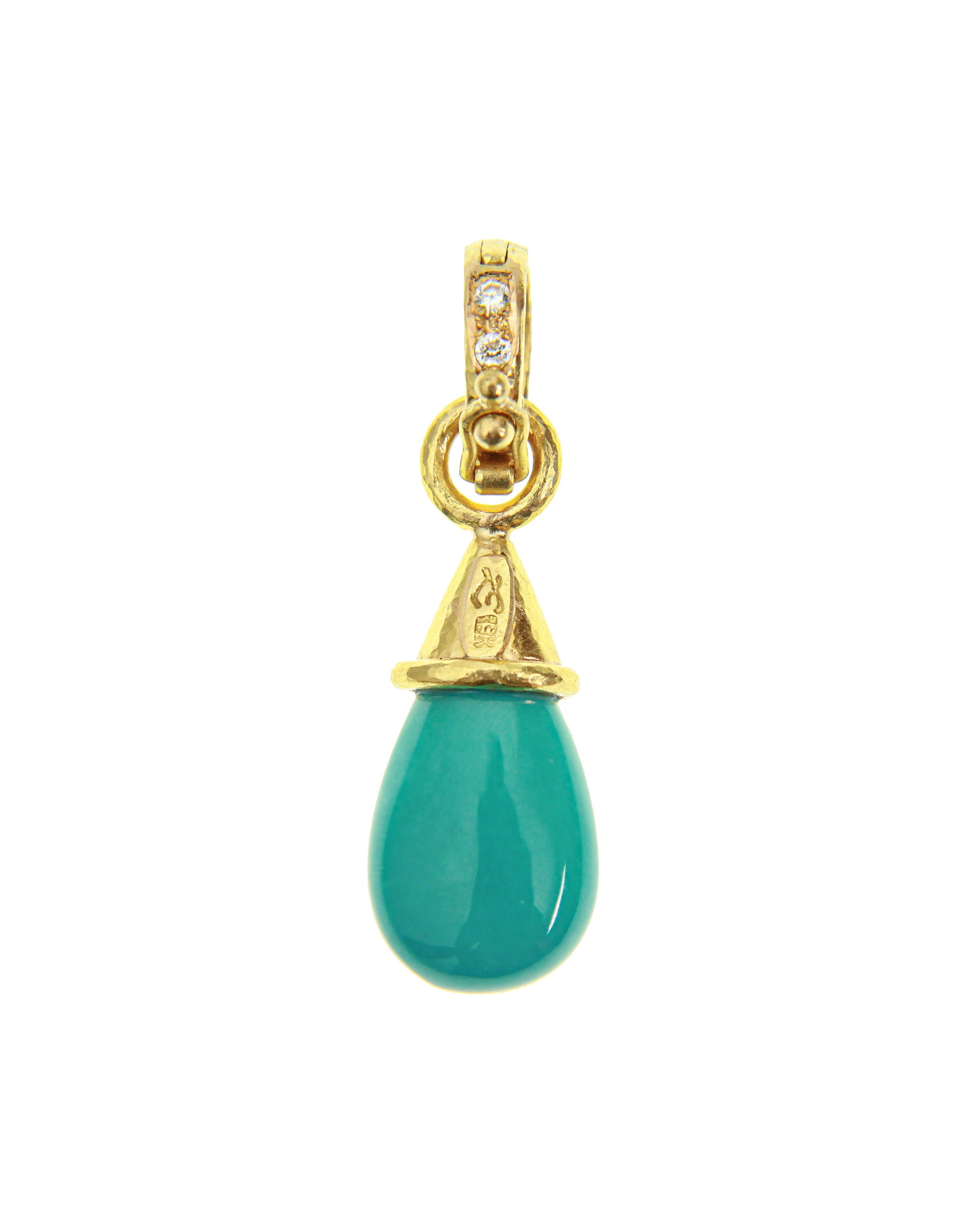 Sleeping Beauty Turquoise and Diamond Pendant