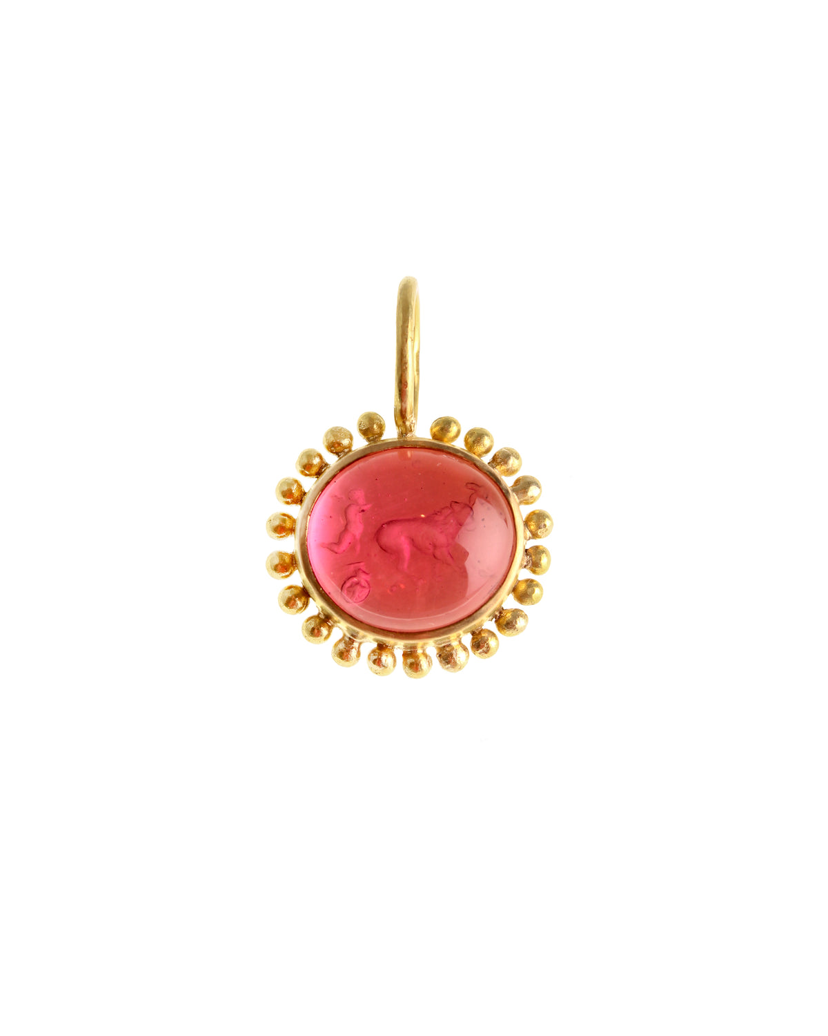 Pink 'Goat, Lion and Putto' Pendant