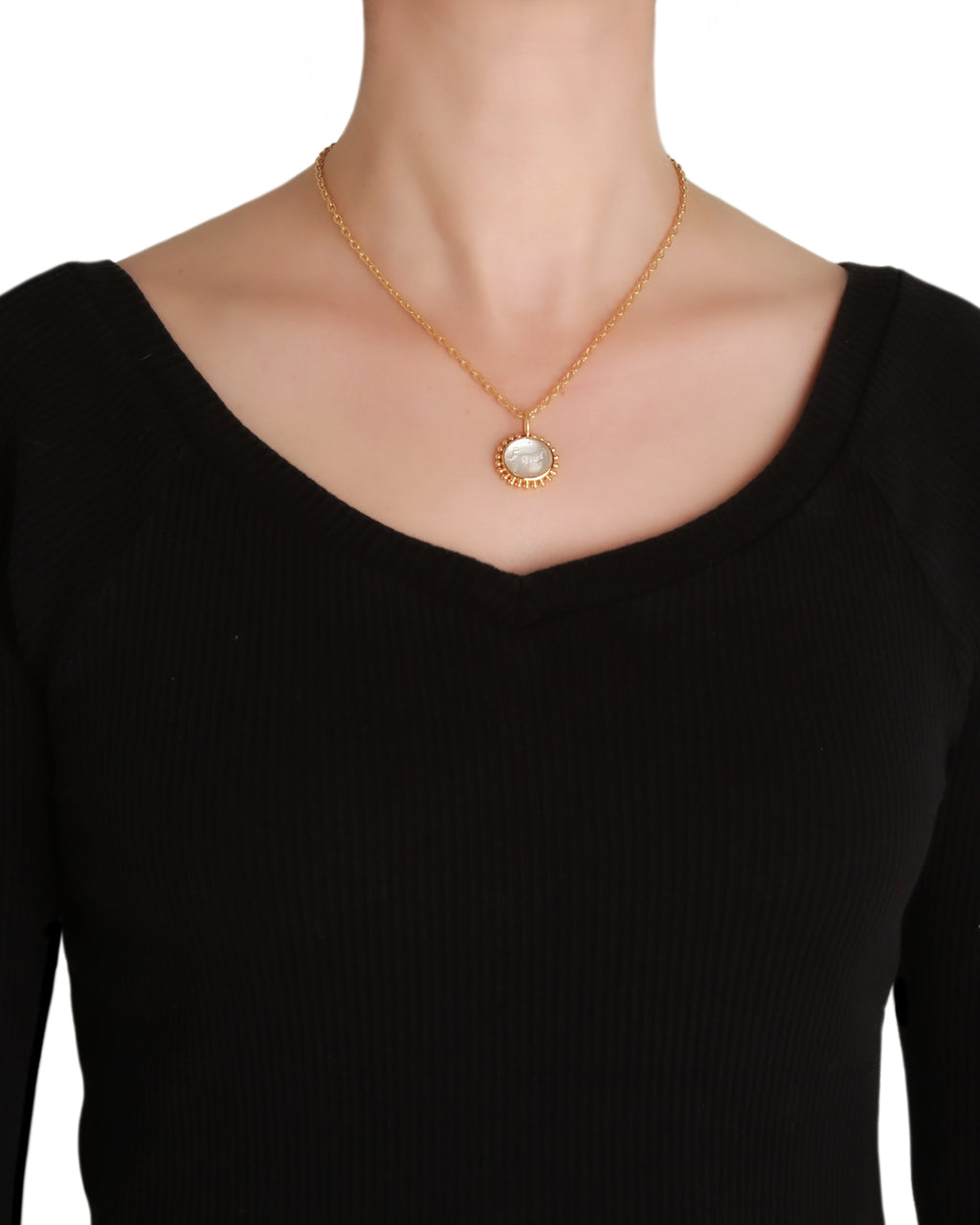 Cerulean 'Cabochon Goat, Lion and Putto' Pendant