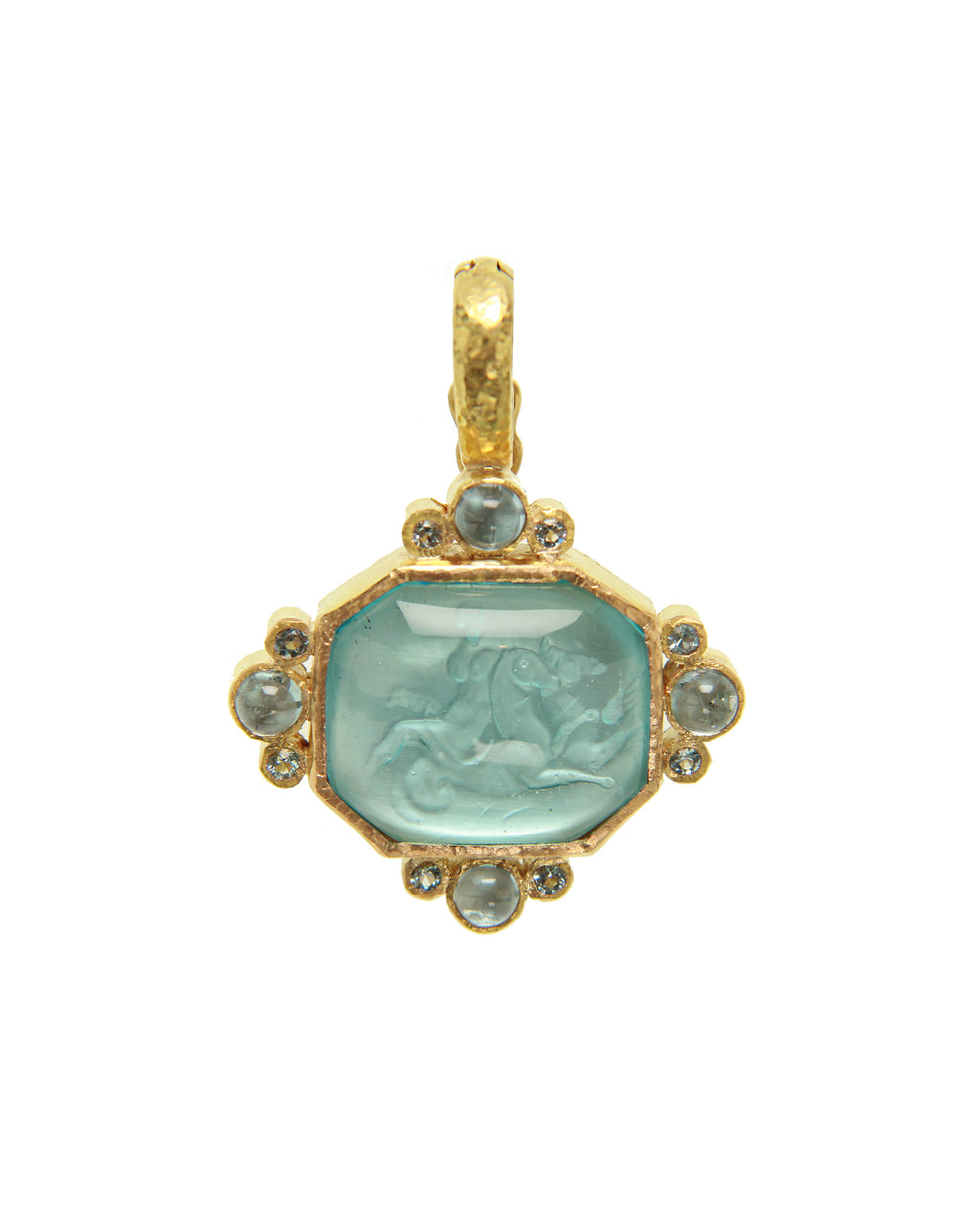 Light Aqua 'Hypocanthus and Goddess' Pendant