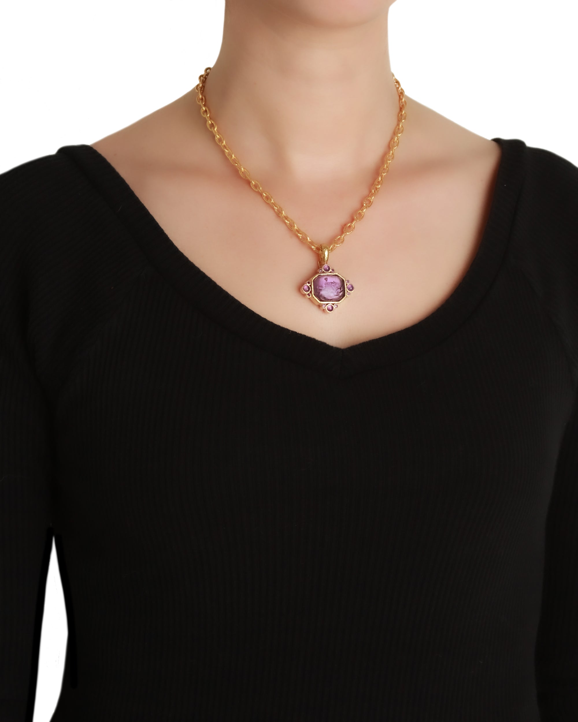 Amber 'Hypocanthus and Goddess' Pendant