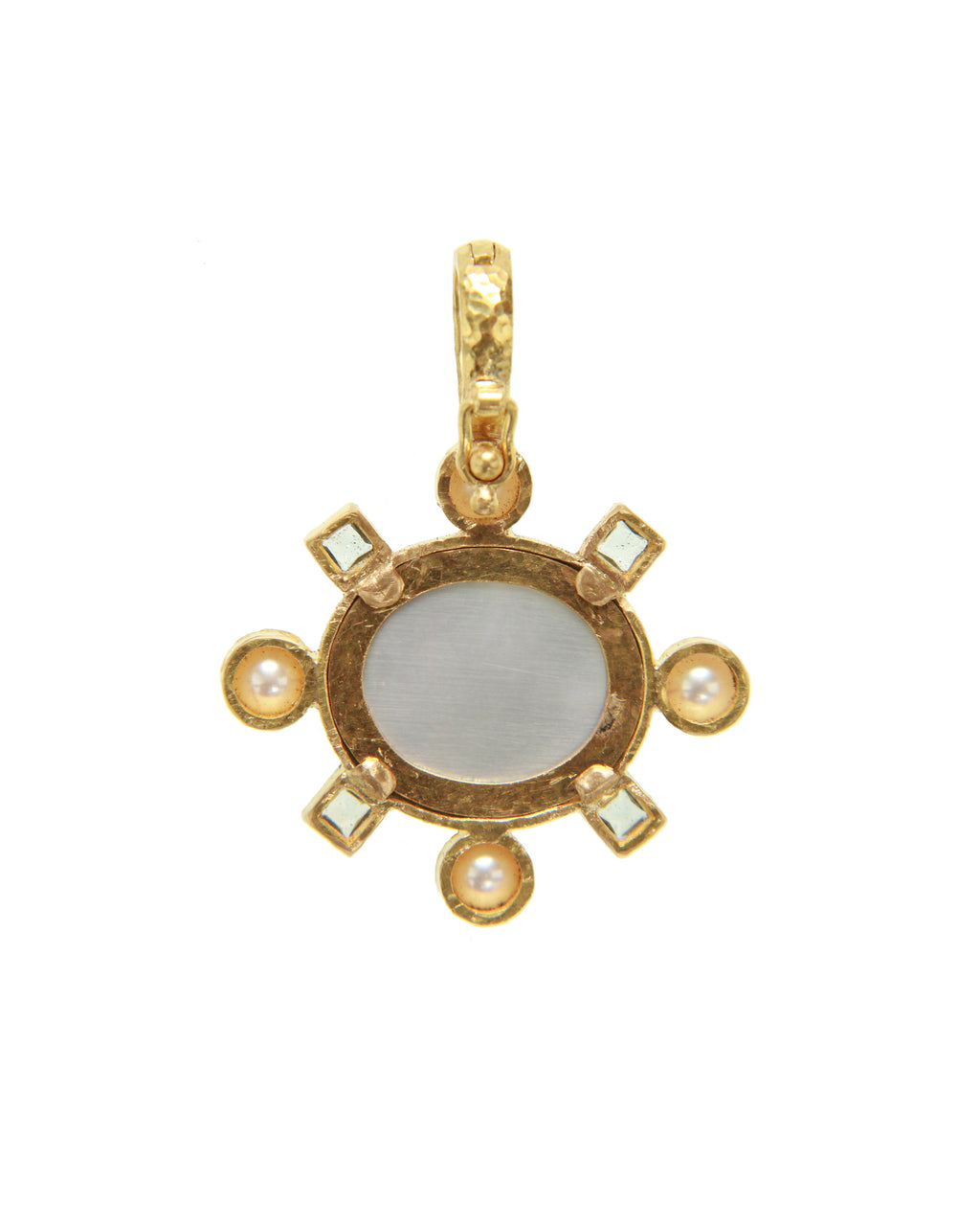 Light Aqua 'Goddess on Boat' with Pearl Pendant