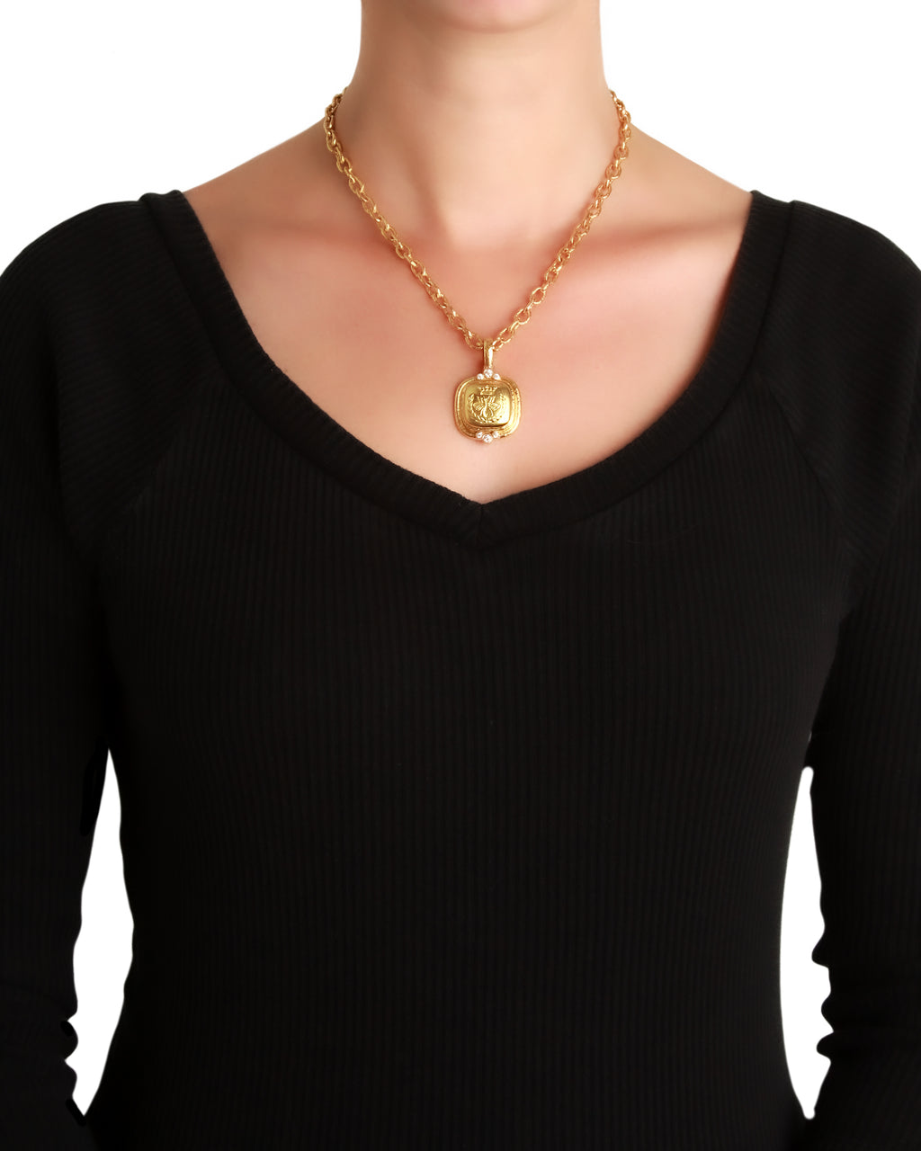 Gold 'Queen Bee' and Diamond Pendant