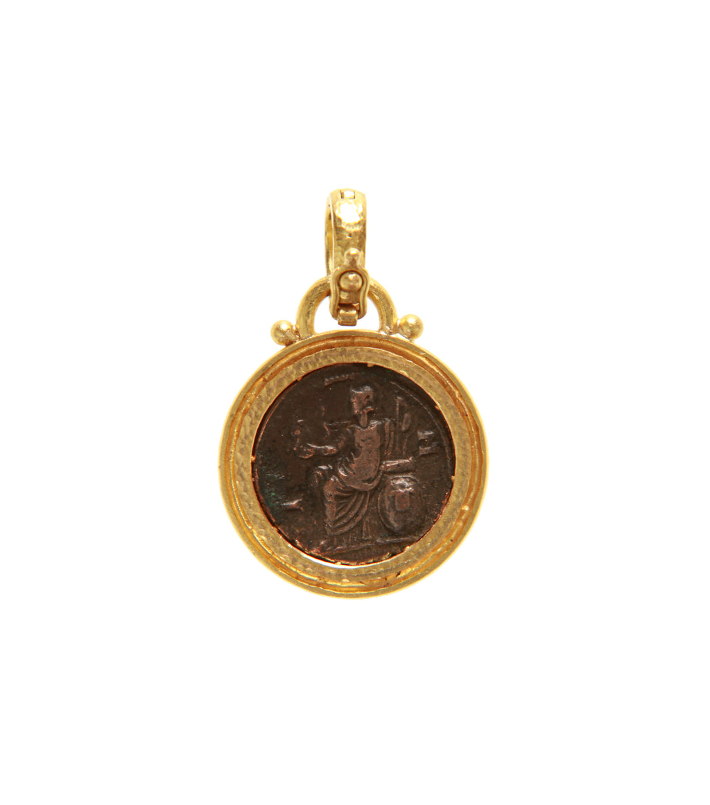Ancient Bronze Coin Pendant