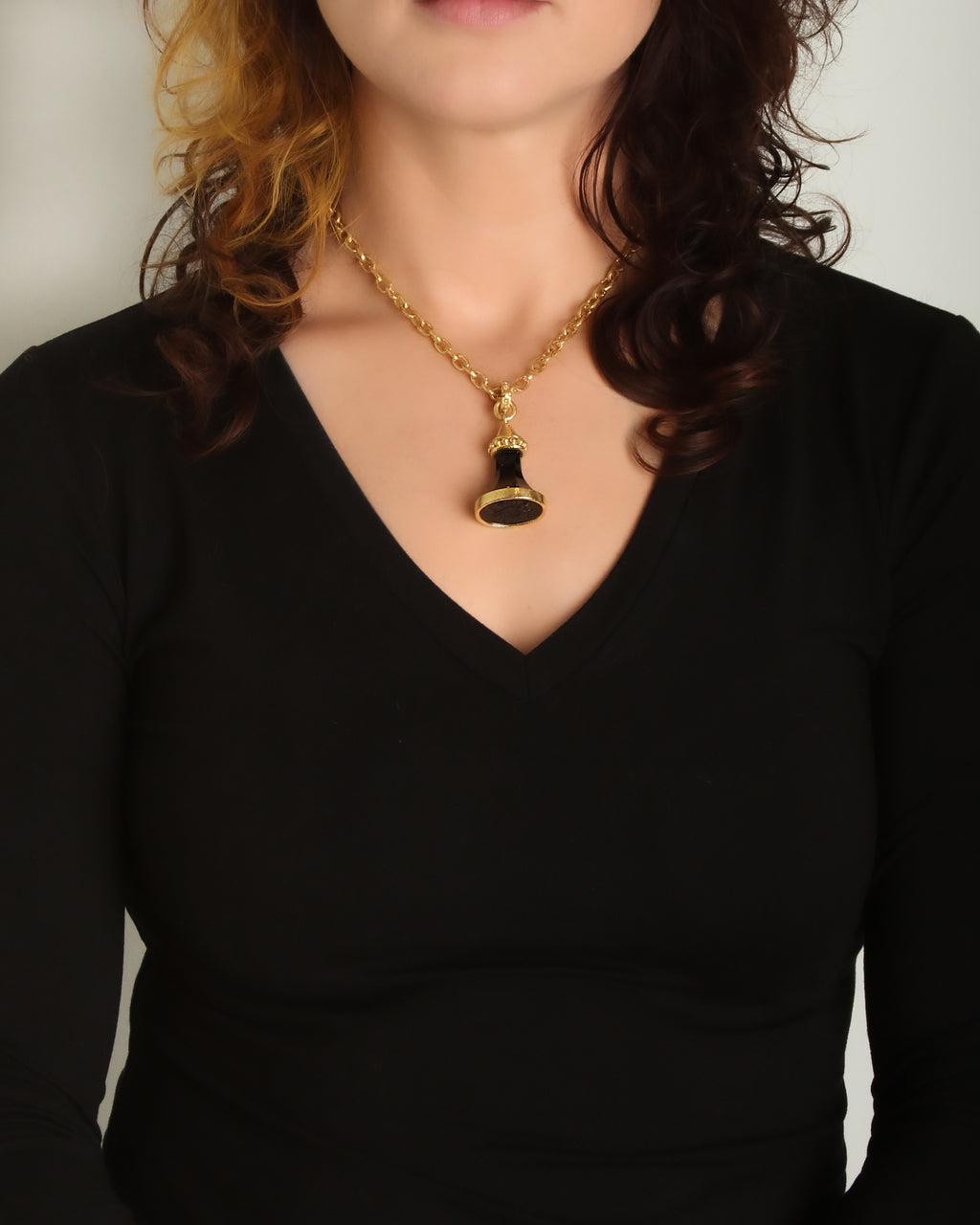 Onyx 'Bee' Fob Pendant