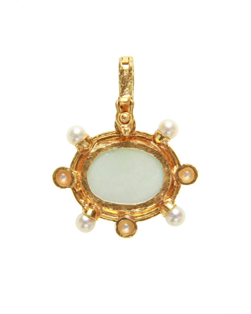 Cerulean 'Laurel Wreath' and Pearl Pendant