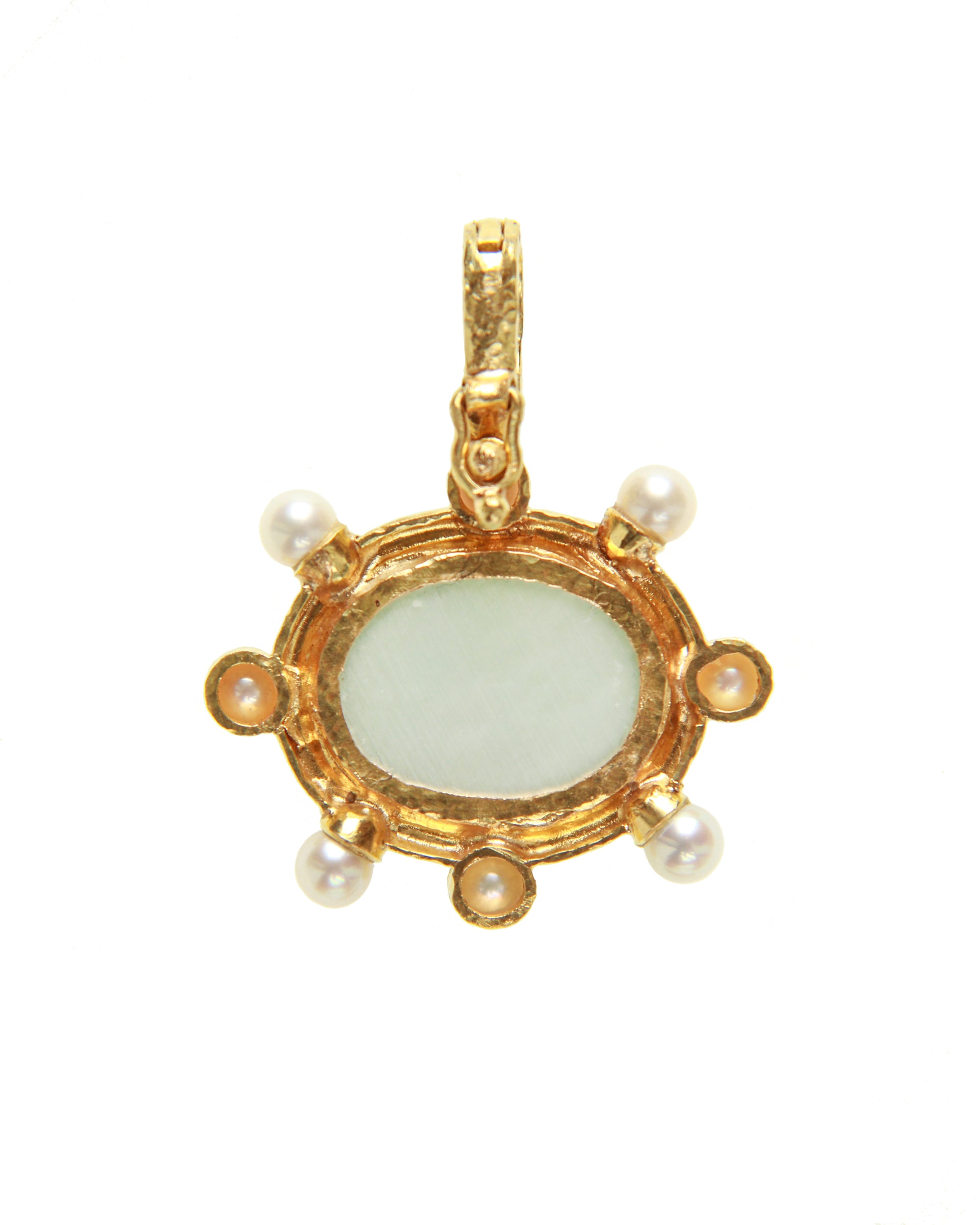 Green Venetian Glass 'Laurel Wreath' Pendant