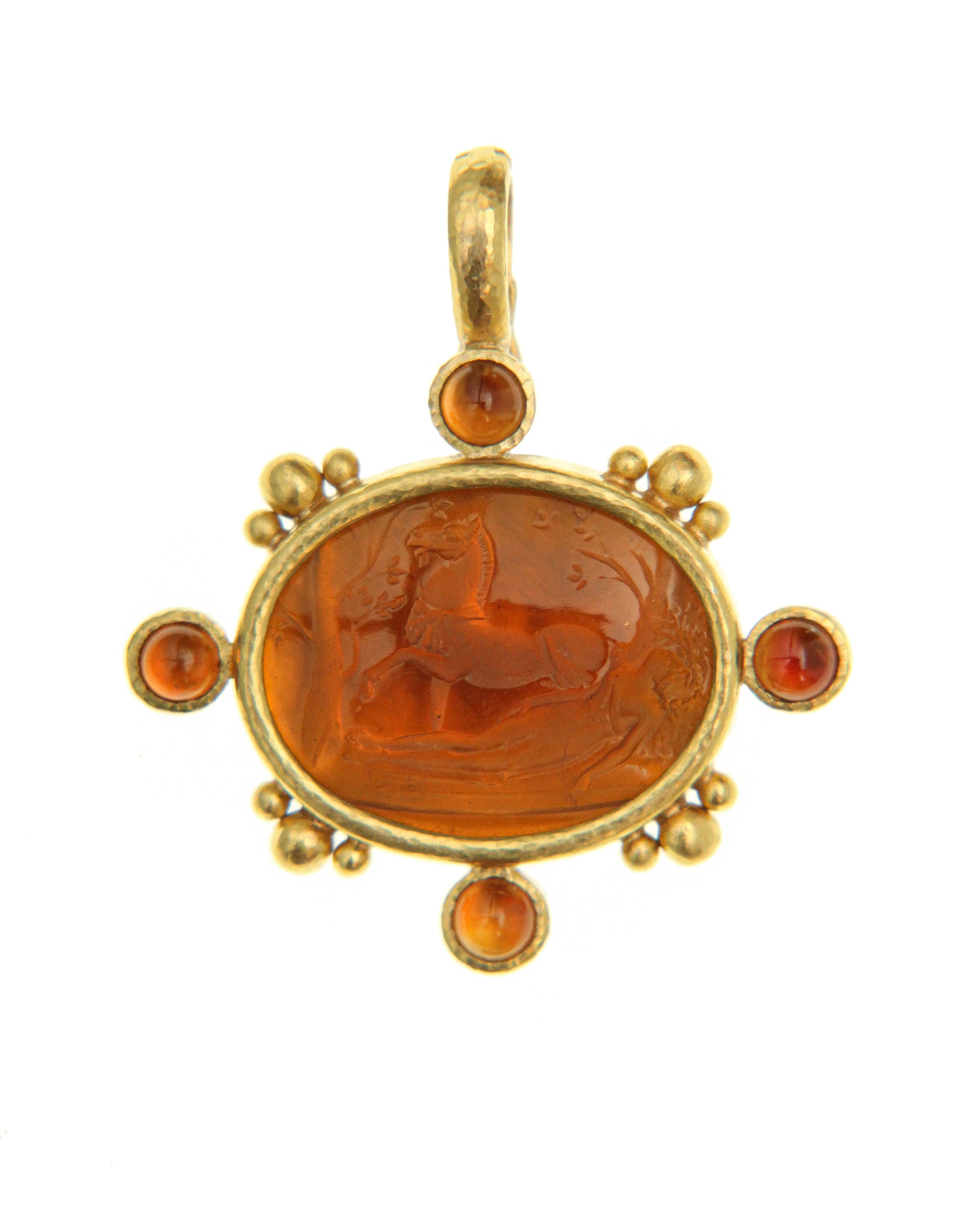 Amber 'Horse with Sleeping Maiden' Pendant