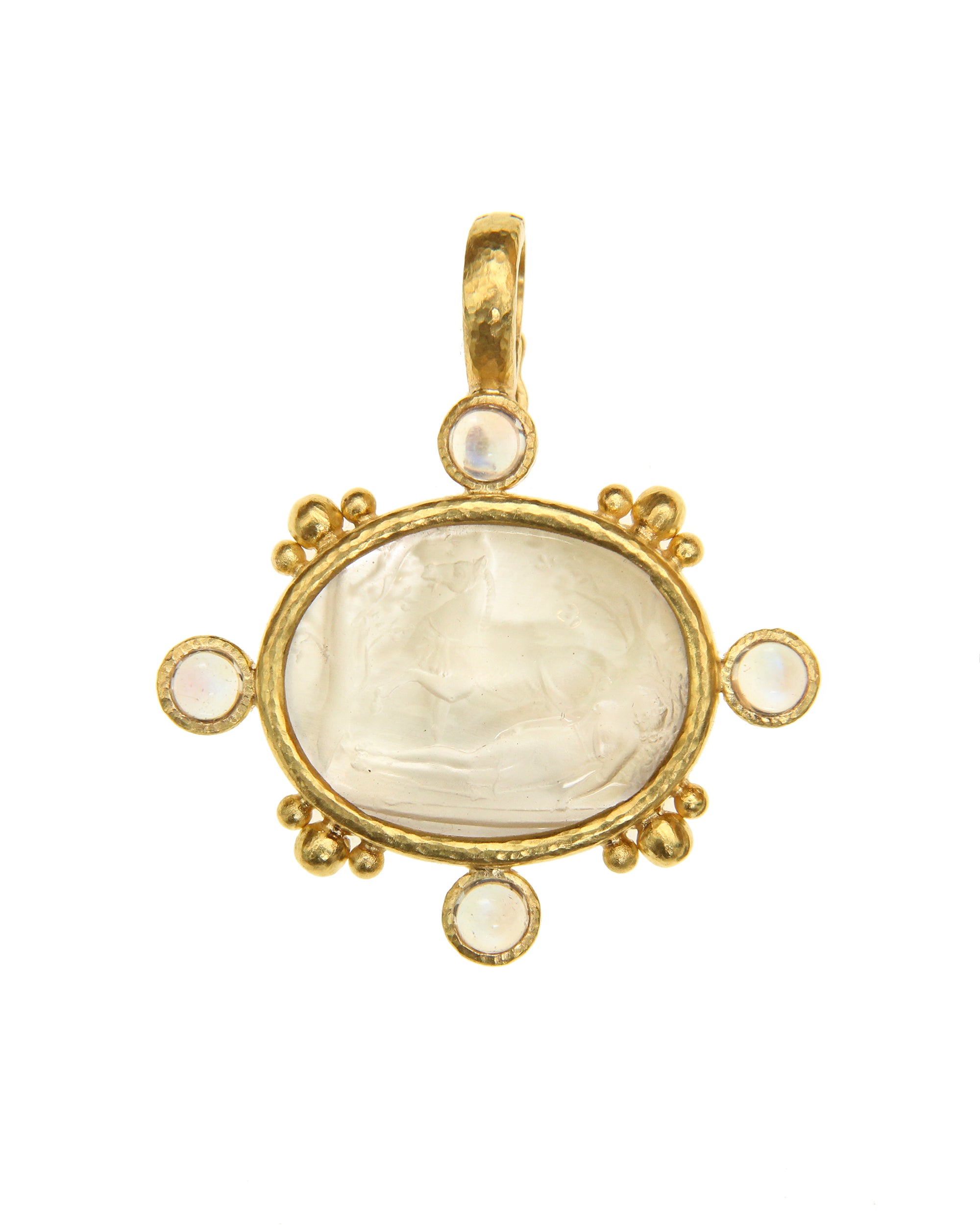 Crystal 'Horse with Sleeping Maiden' Pendant