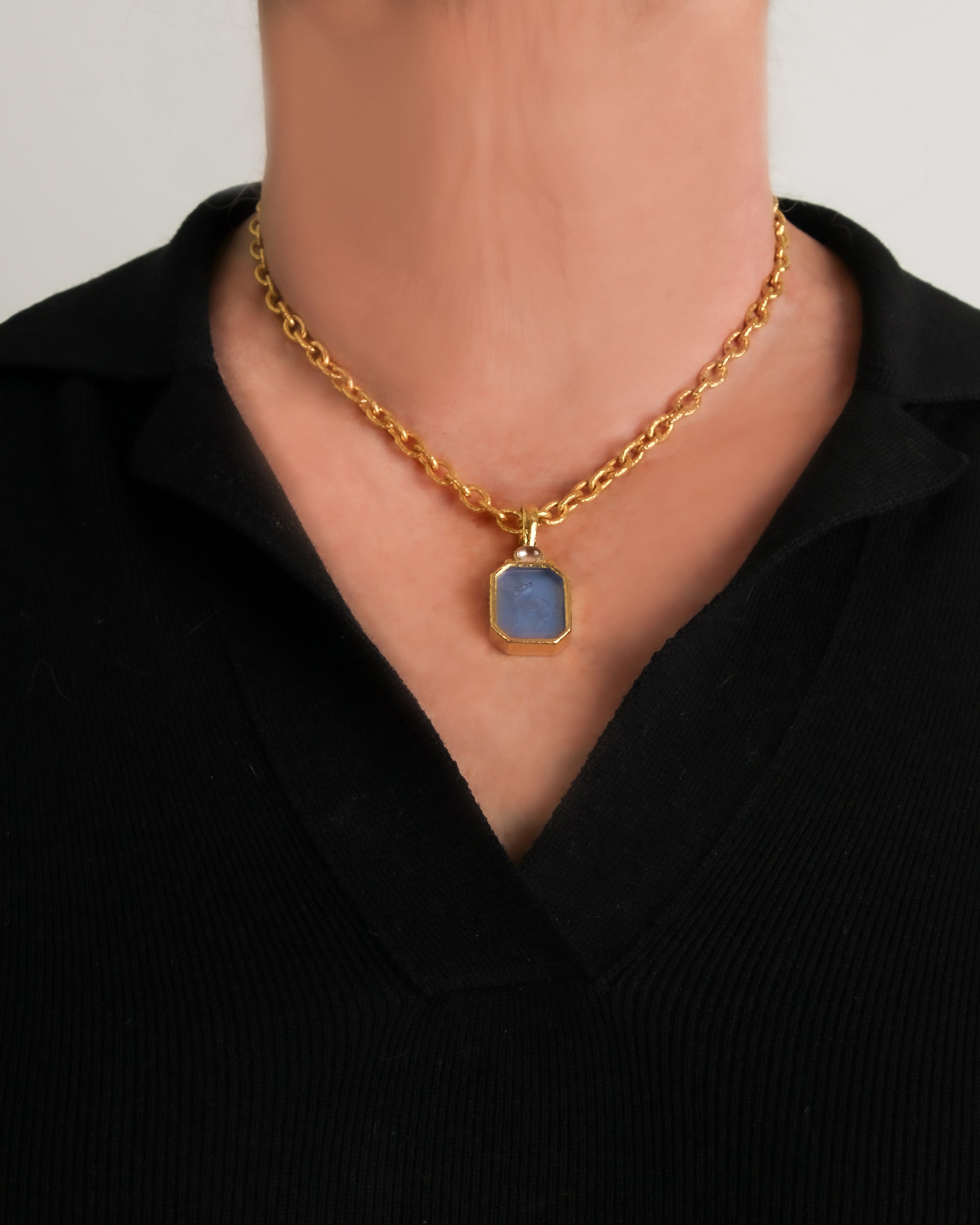 Cerulean Venetian Glass 'Small Centaur' Pendant