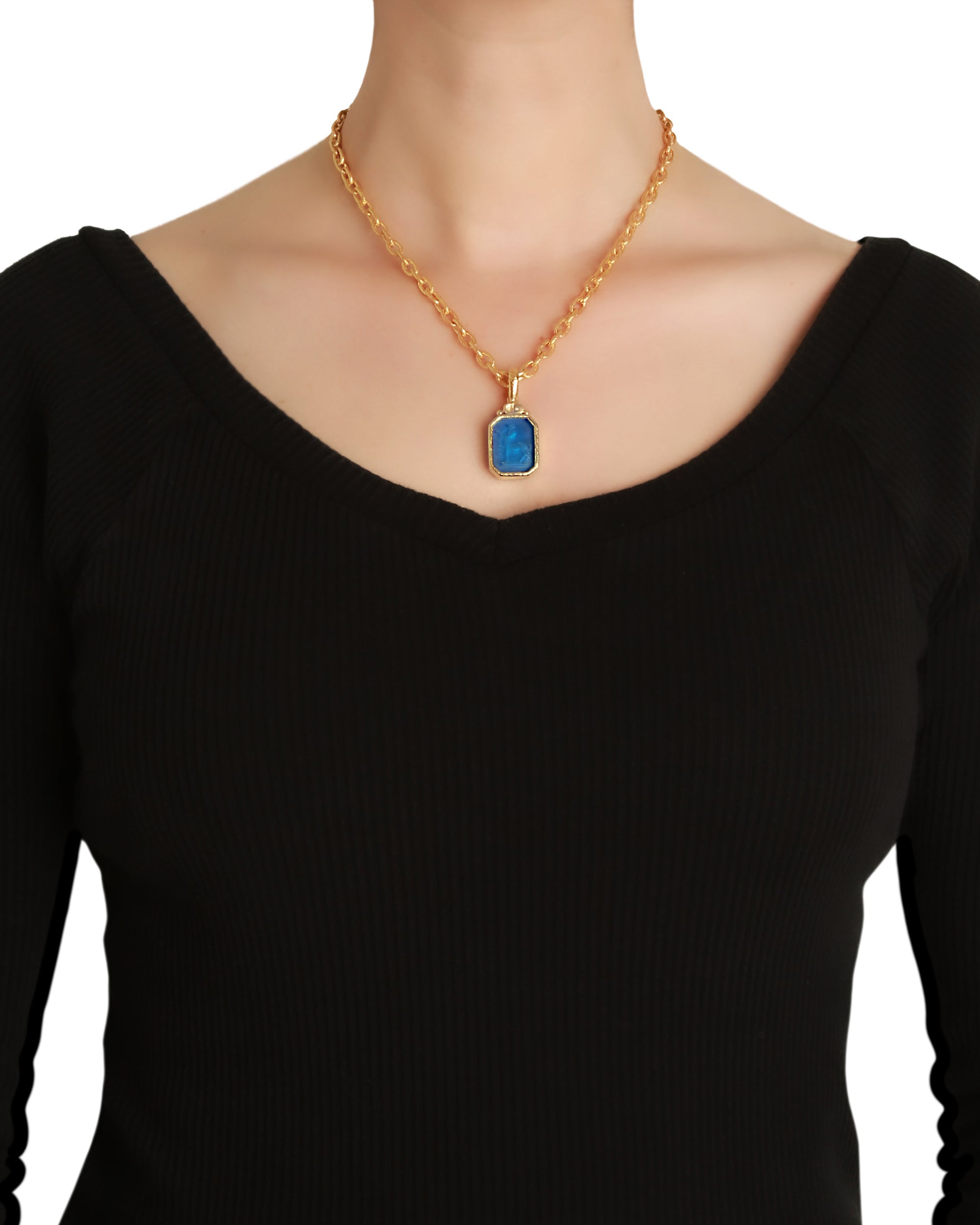 Cerulean Venetian Glass 'Small Centaur' Pendant