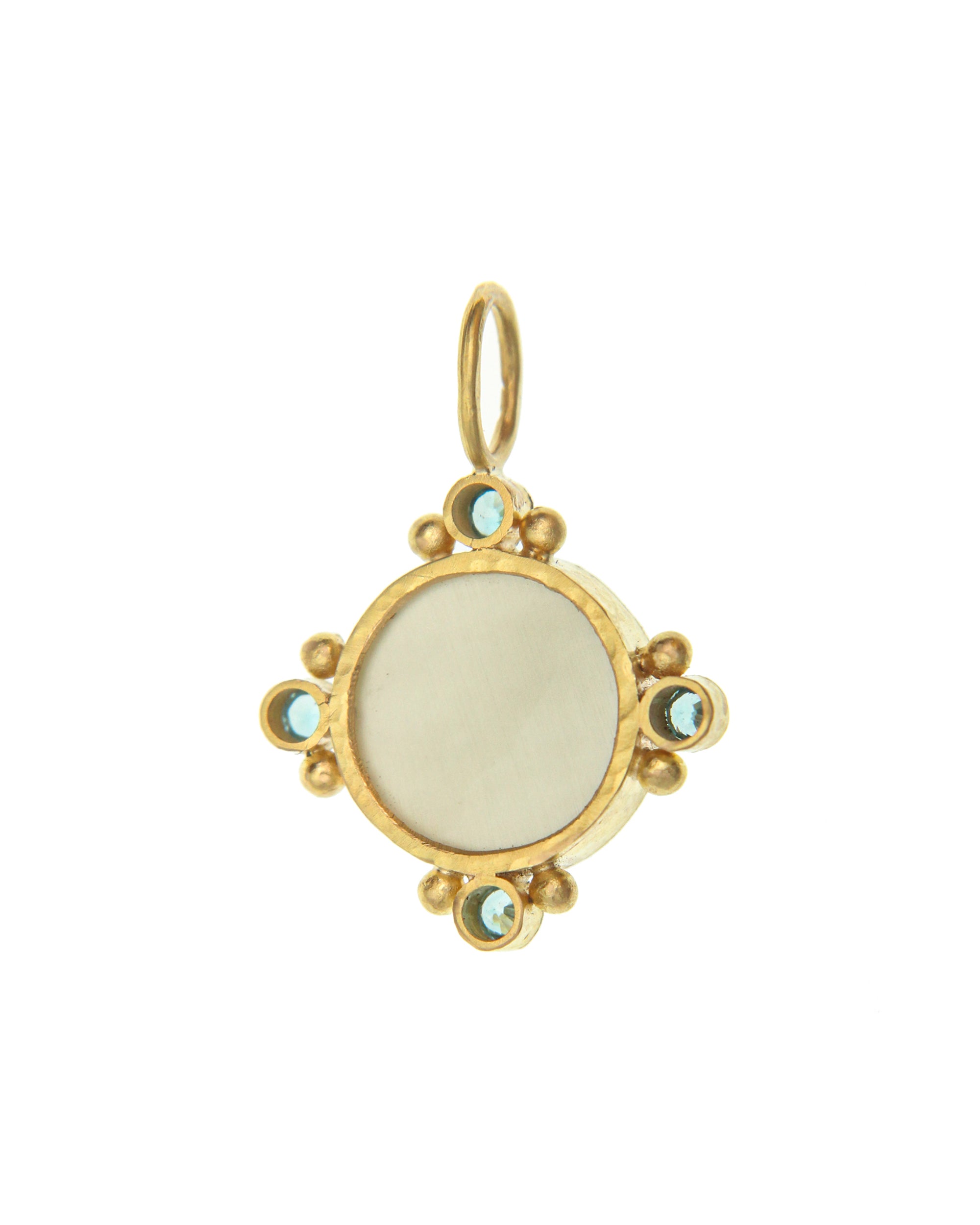 Teal Venetian Glass 'Putto with Butterfly' Pendant