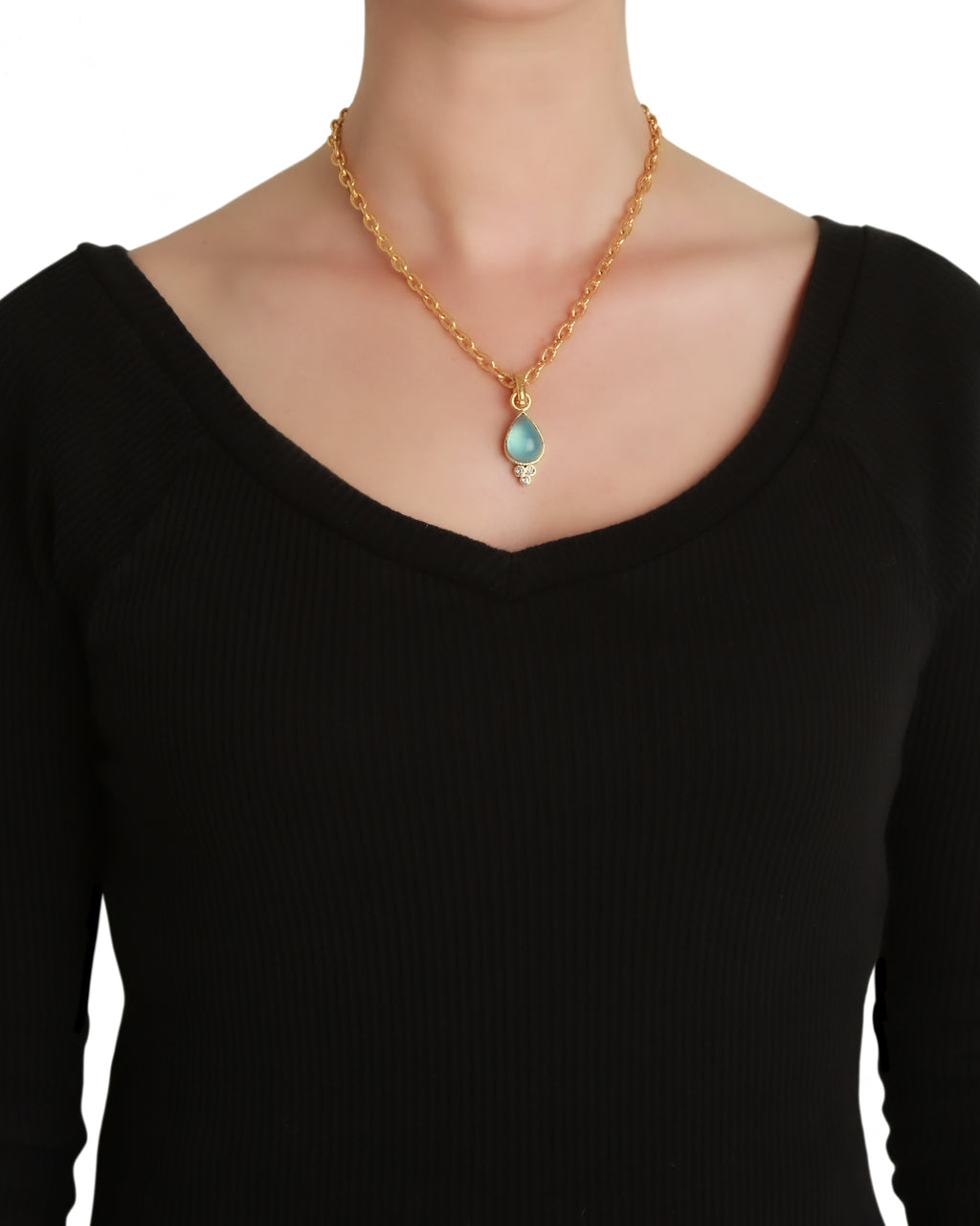 Aquamarine Teardrop Pendant