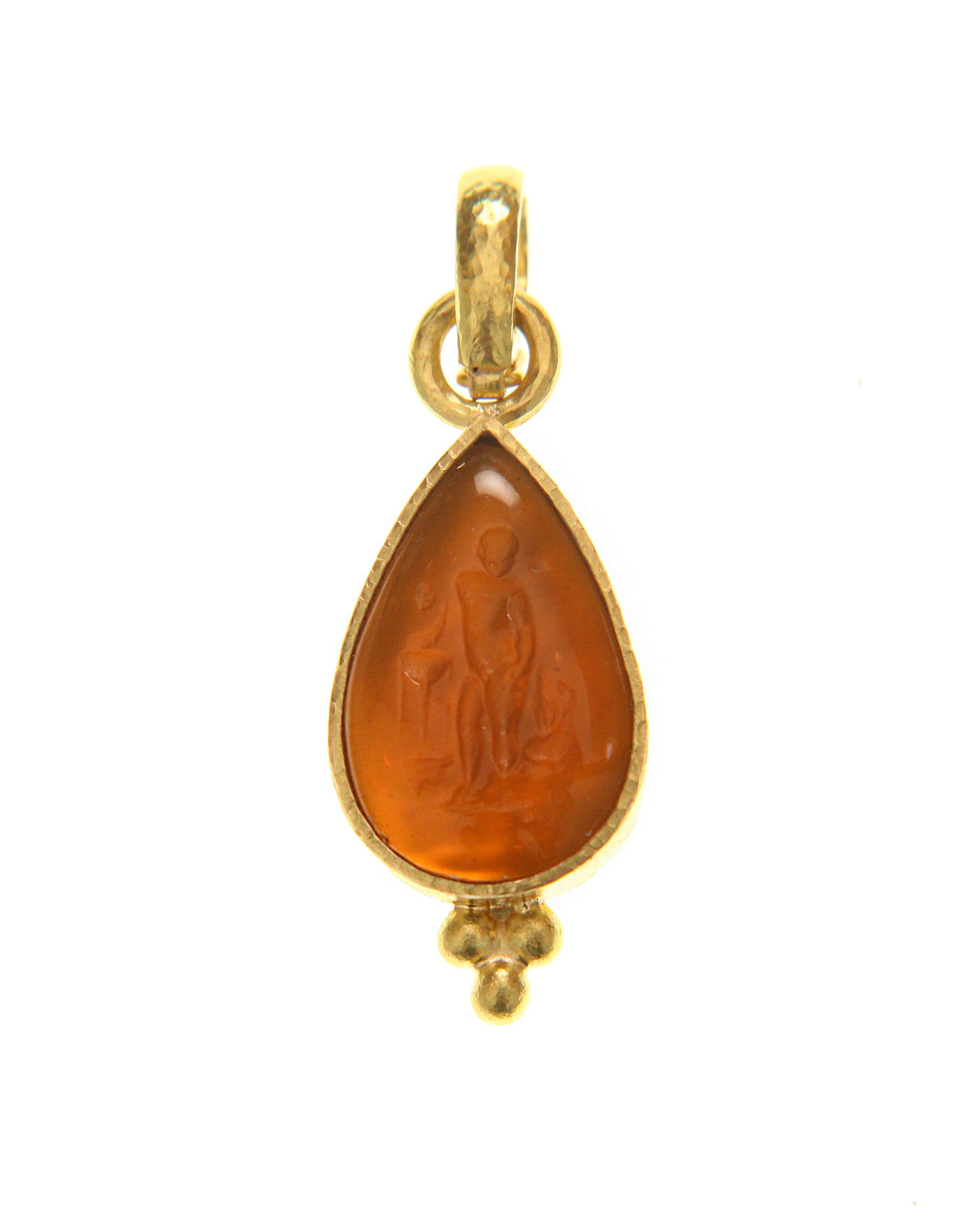 Amber Venetian Glass 'Teardrop' Pendant