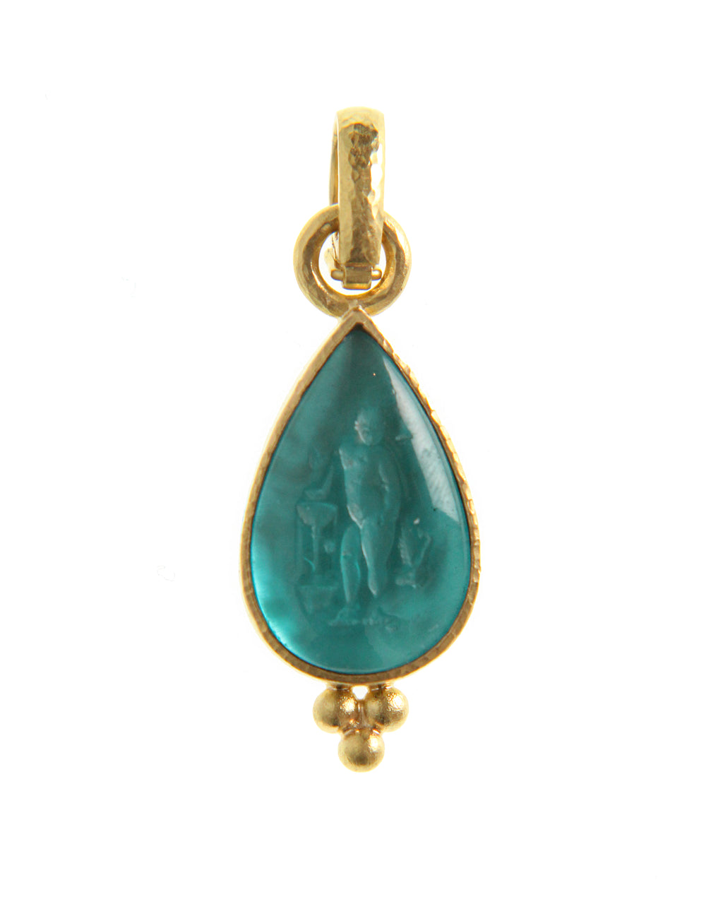 Teal Venetian Glass 'Teardrop' Pendant