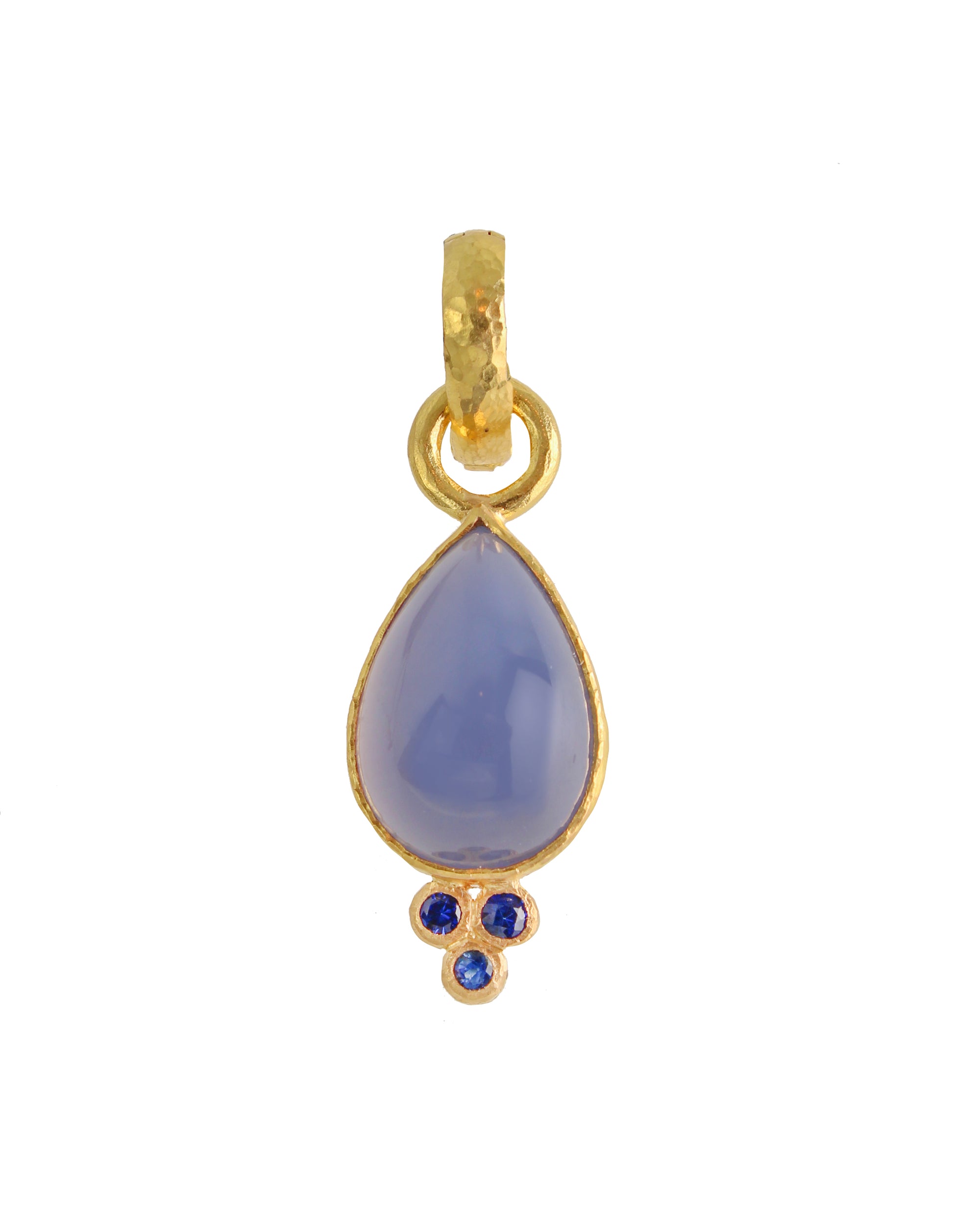 Chalcedony and Blue Sapphire Pendant
