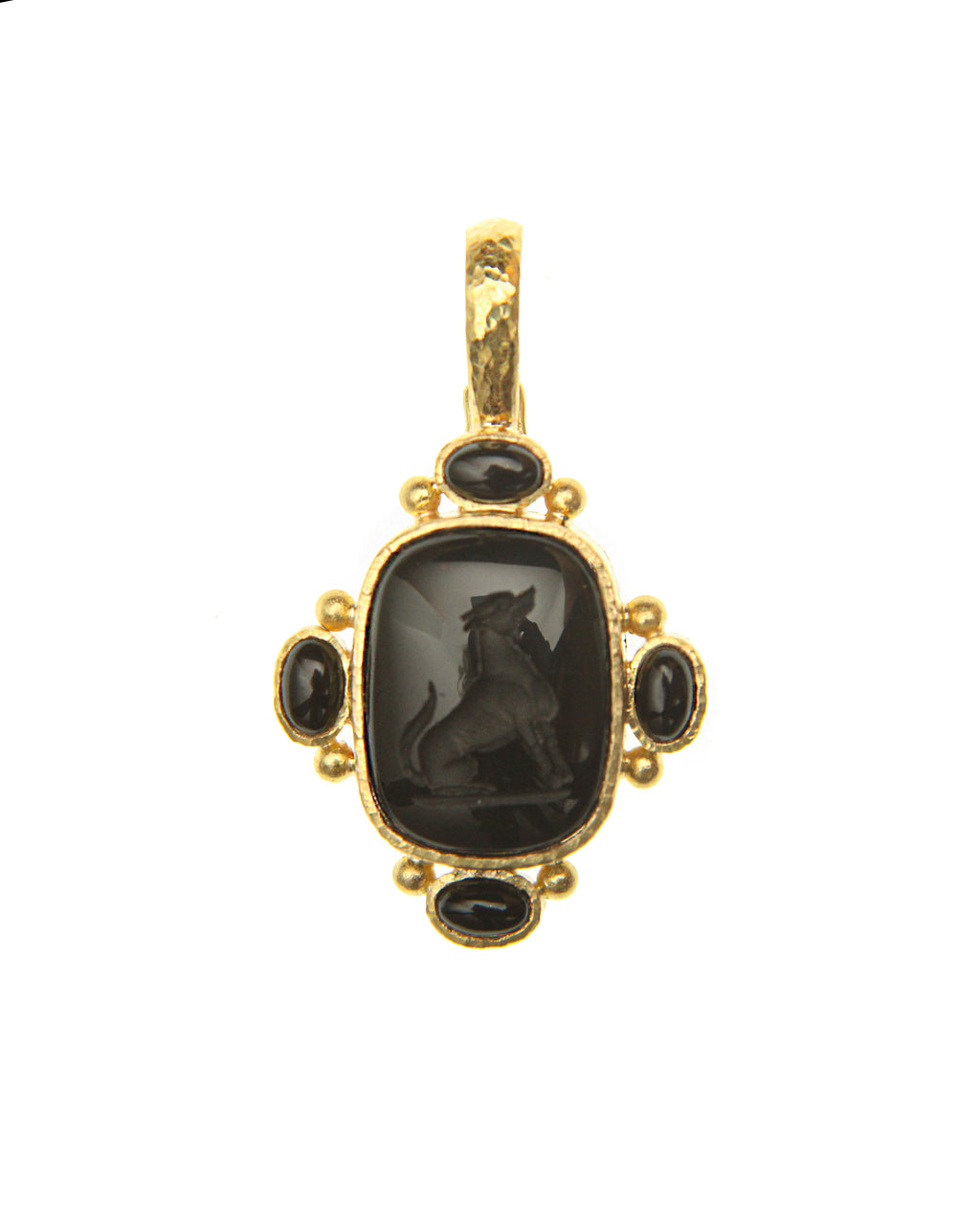 Onyx 'Seated Whippet' Pendant