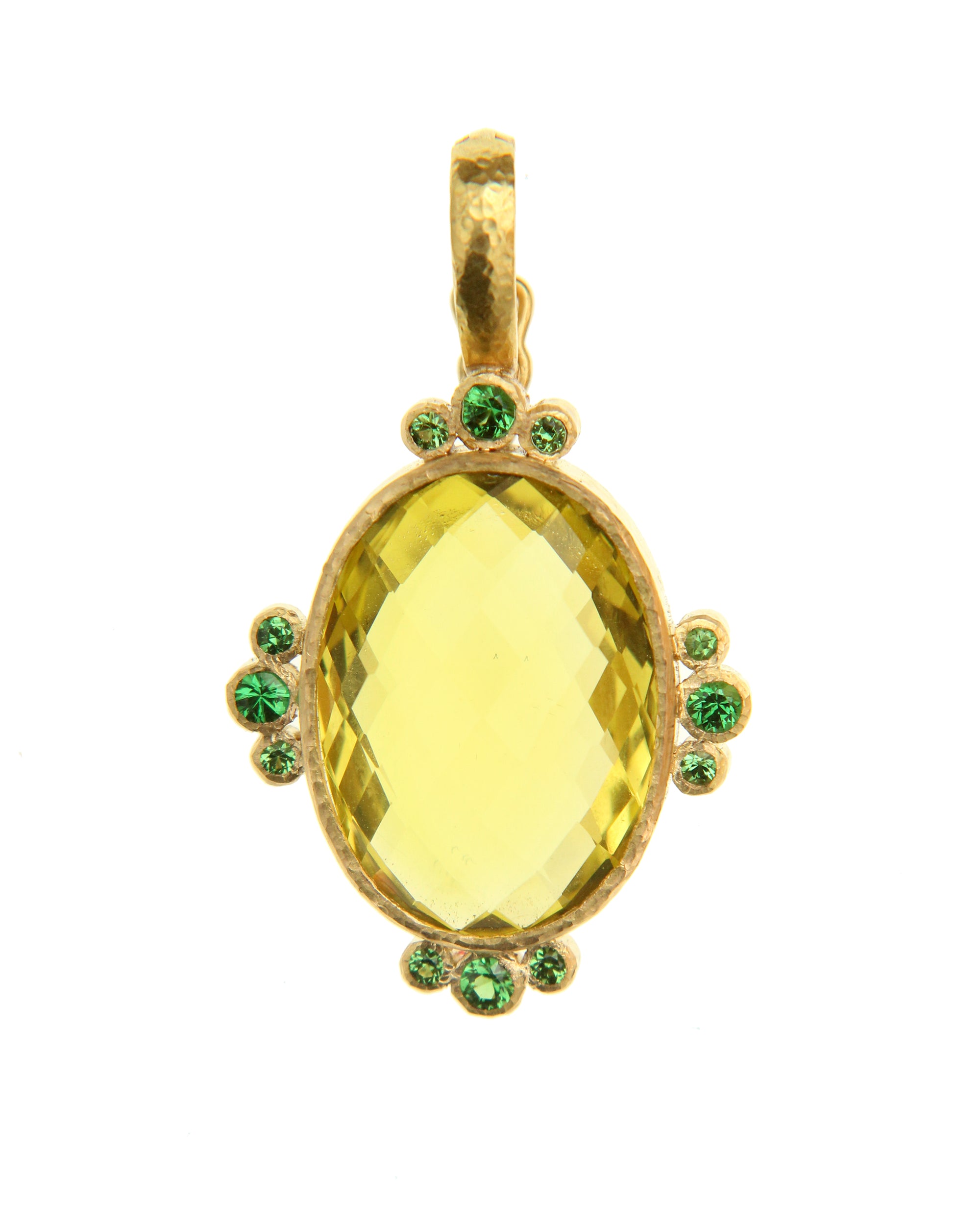 Lemon Citrine and Tsavorite Pendant