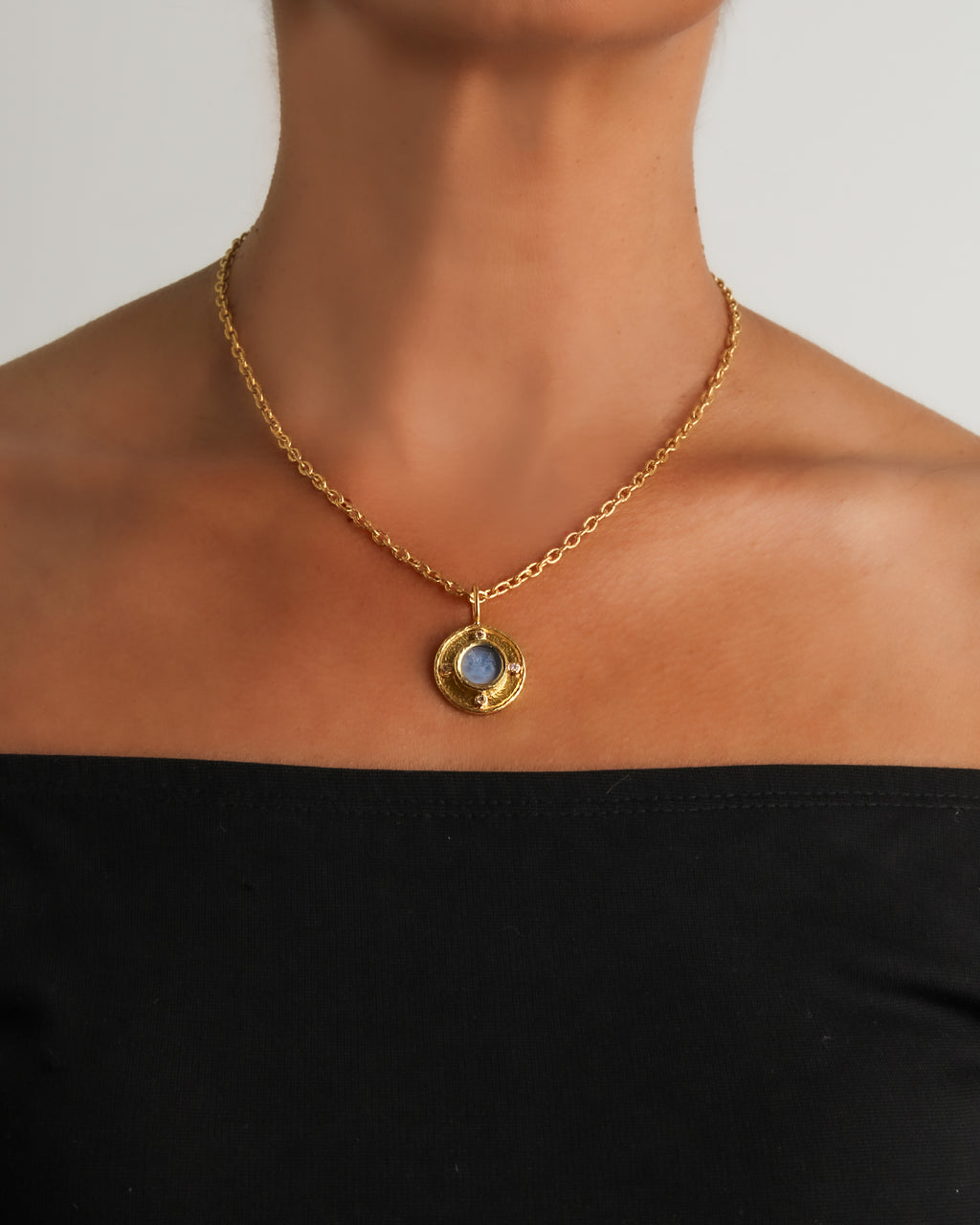 Cerulean Venetian Glass 'Tiny Griffin' Pendant