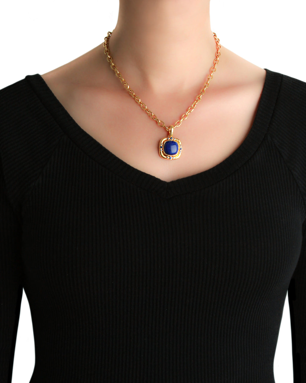 Lapis and Blue Sapphire Pendant