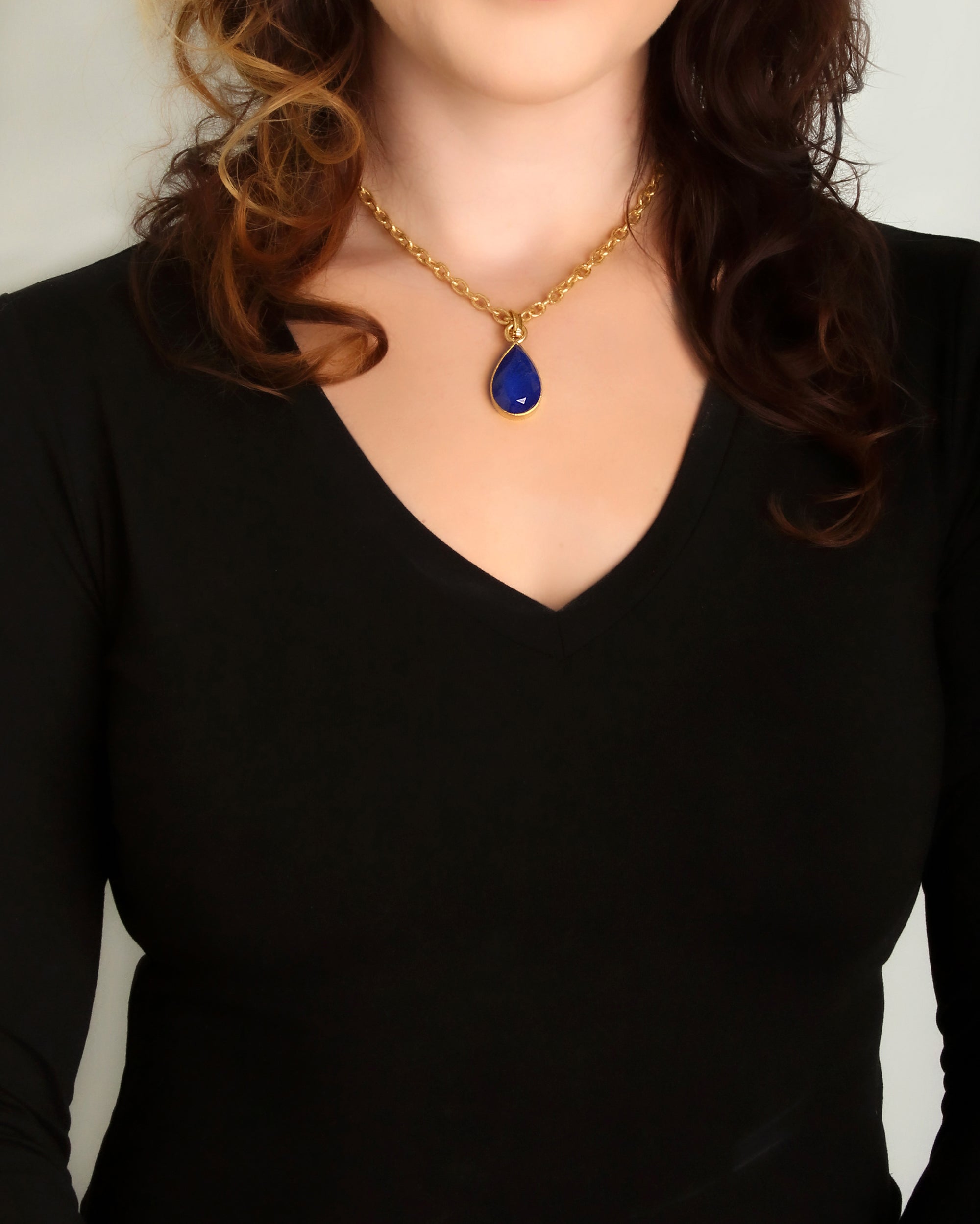 Lapis Teardrop Pendant