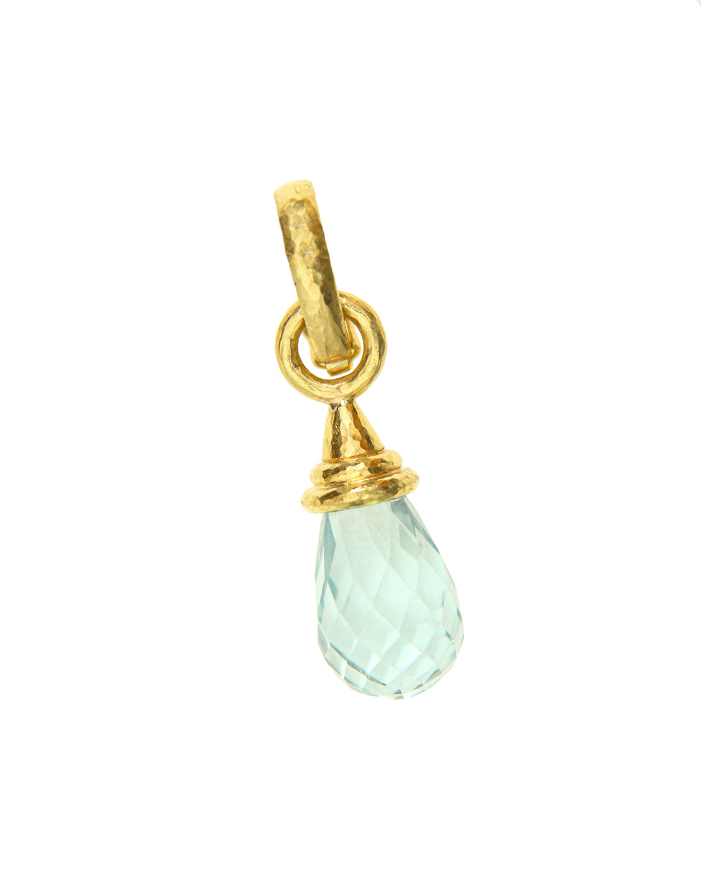 Faceted Aquamarine Drop Pendant