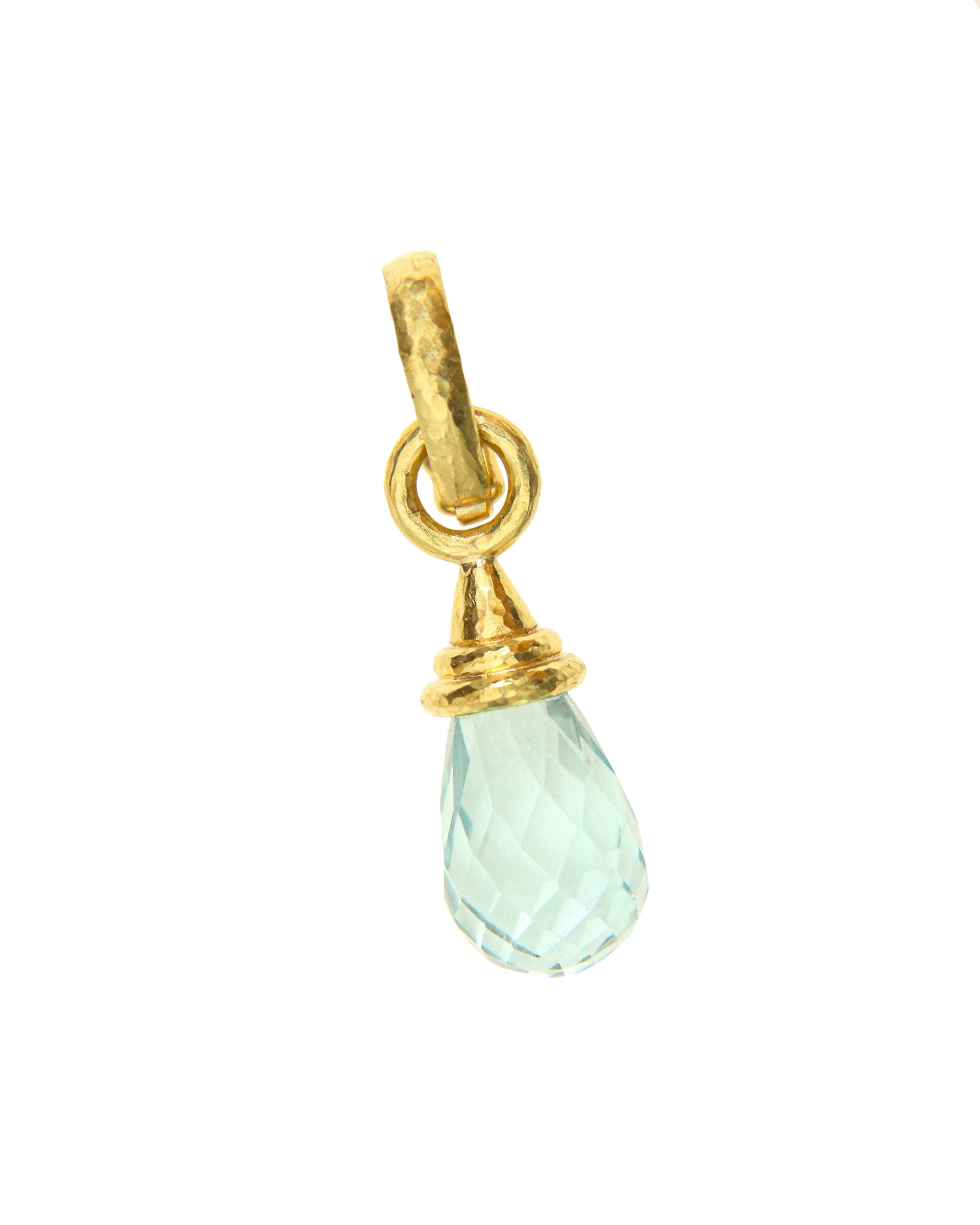Faceted Aquamarine Drop Pendant