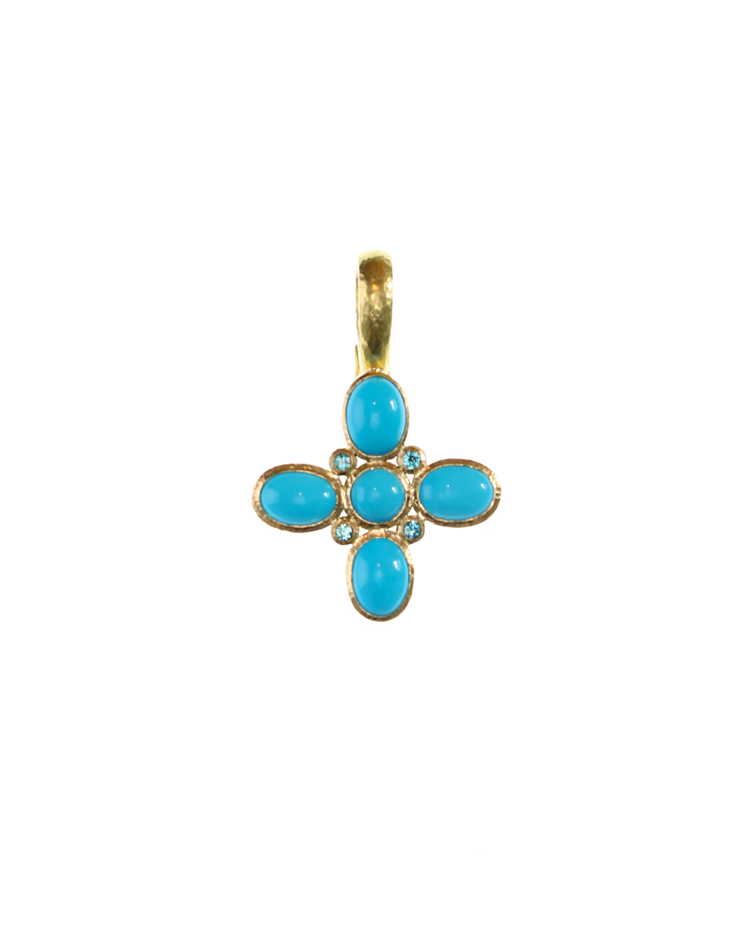 Sleeping Beauty Turquoise 'Clover' Pendant – Elizabeth Locke Jewels
