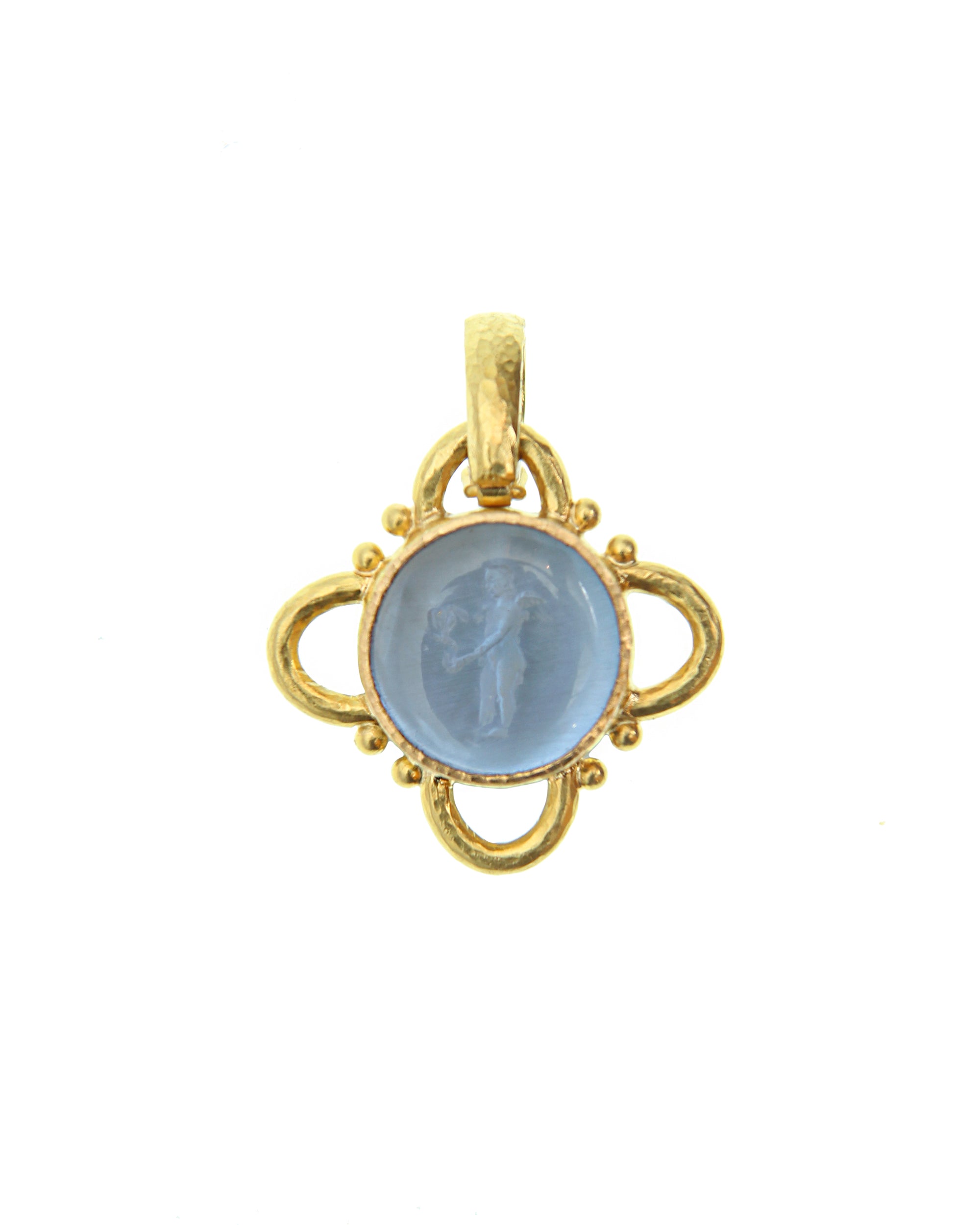 Cerulean 'Putto with Butterfly' Pendant