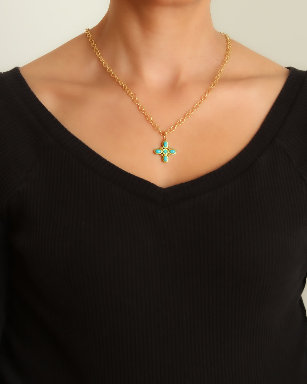 Sleeping Beauty Turquoise Jump Ring Pendant