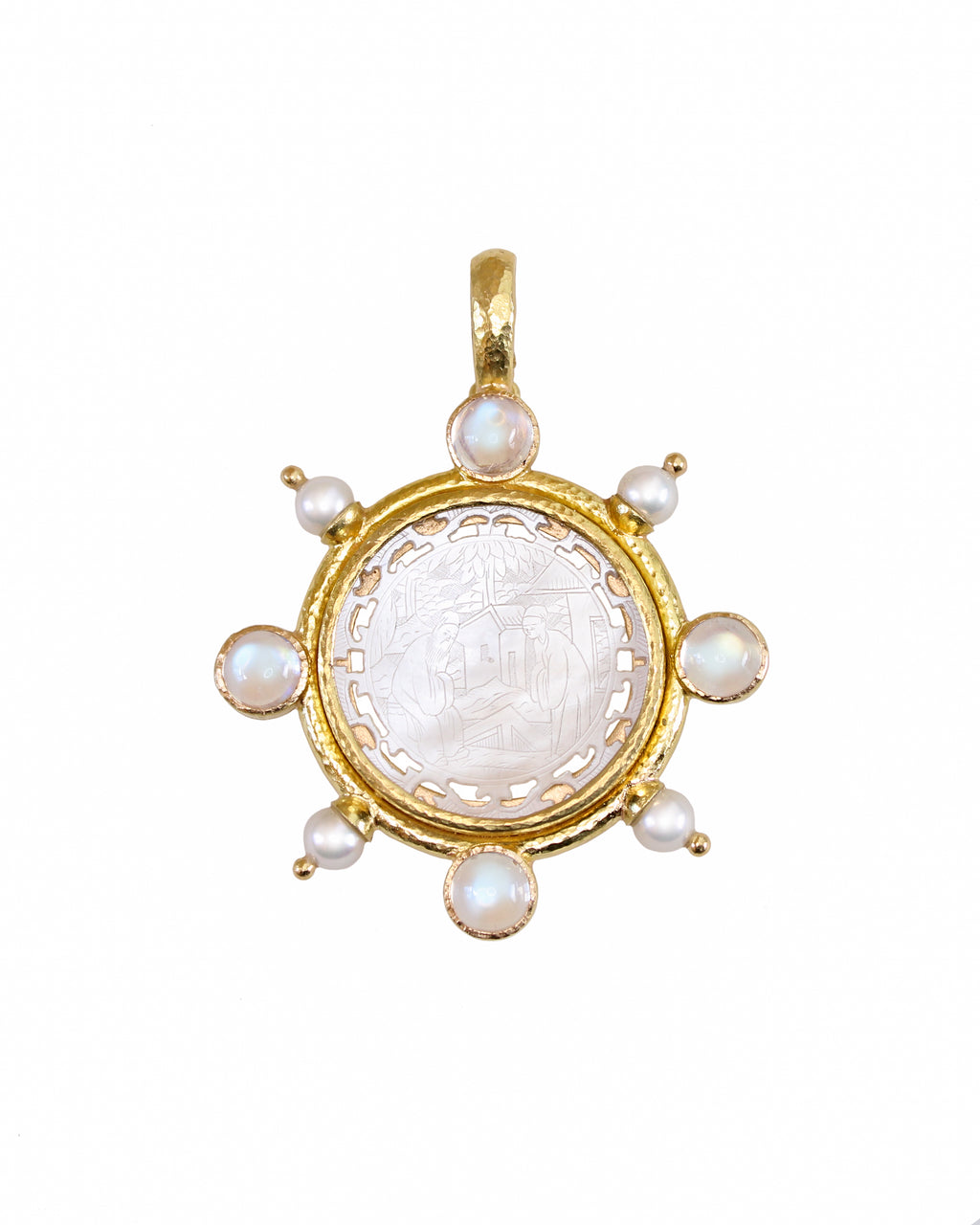 Gambling Counter with Pearl & Moonstone Pendant