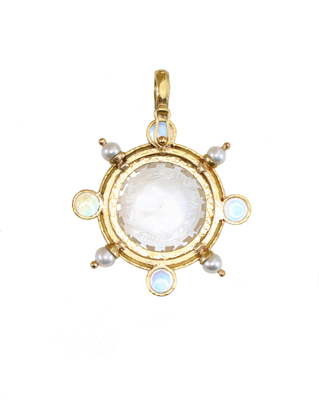 Gambling Counter with Pearl & Moonstone Pendant