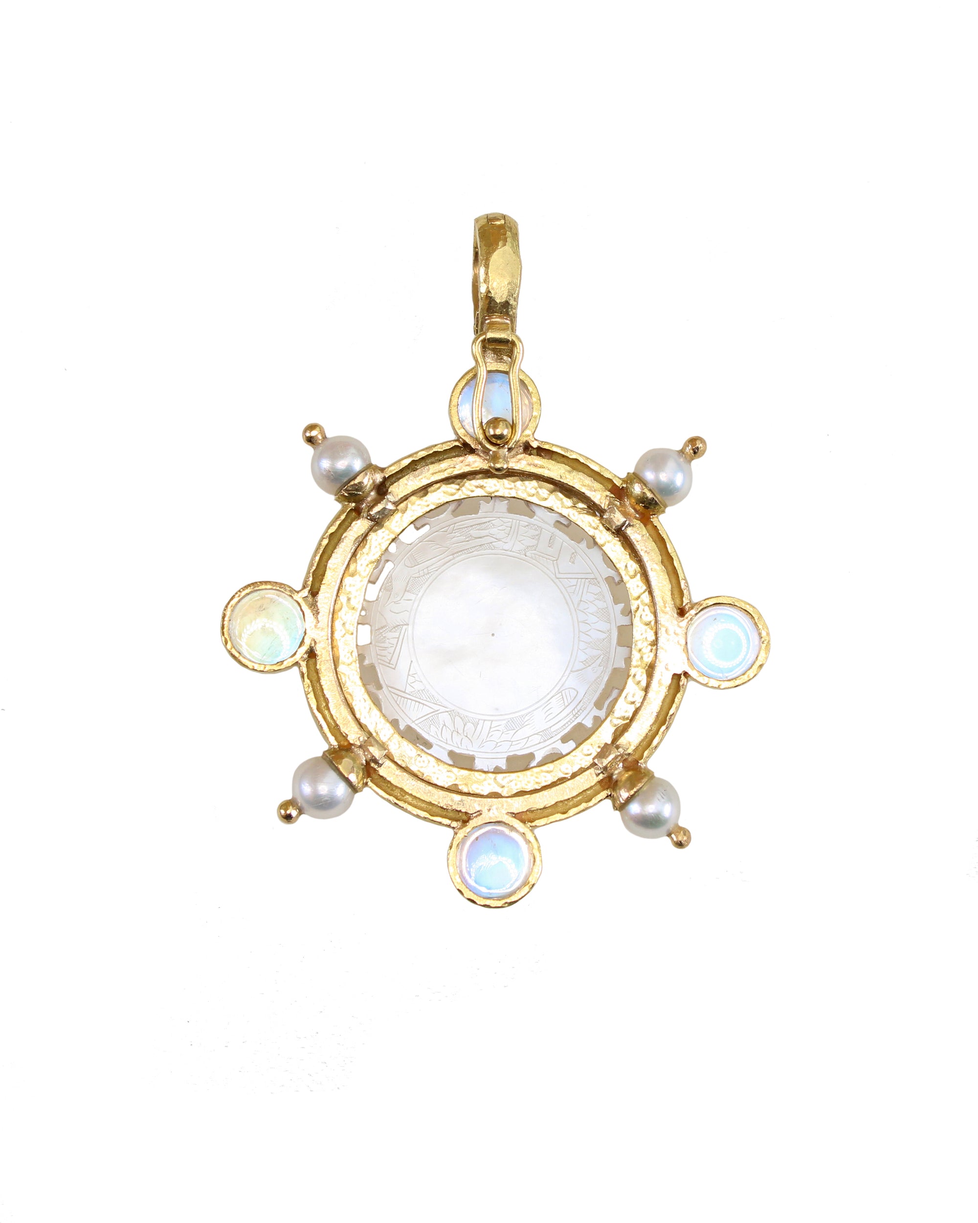 Gambling Counter with Pearl & Moonstone Pendant